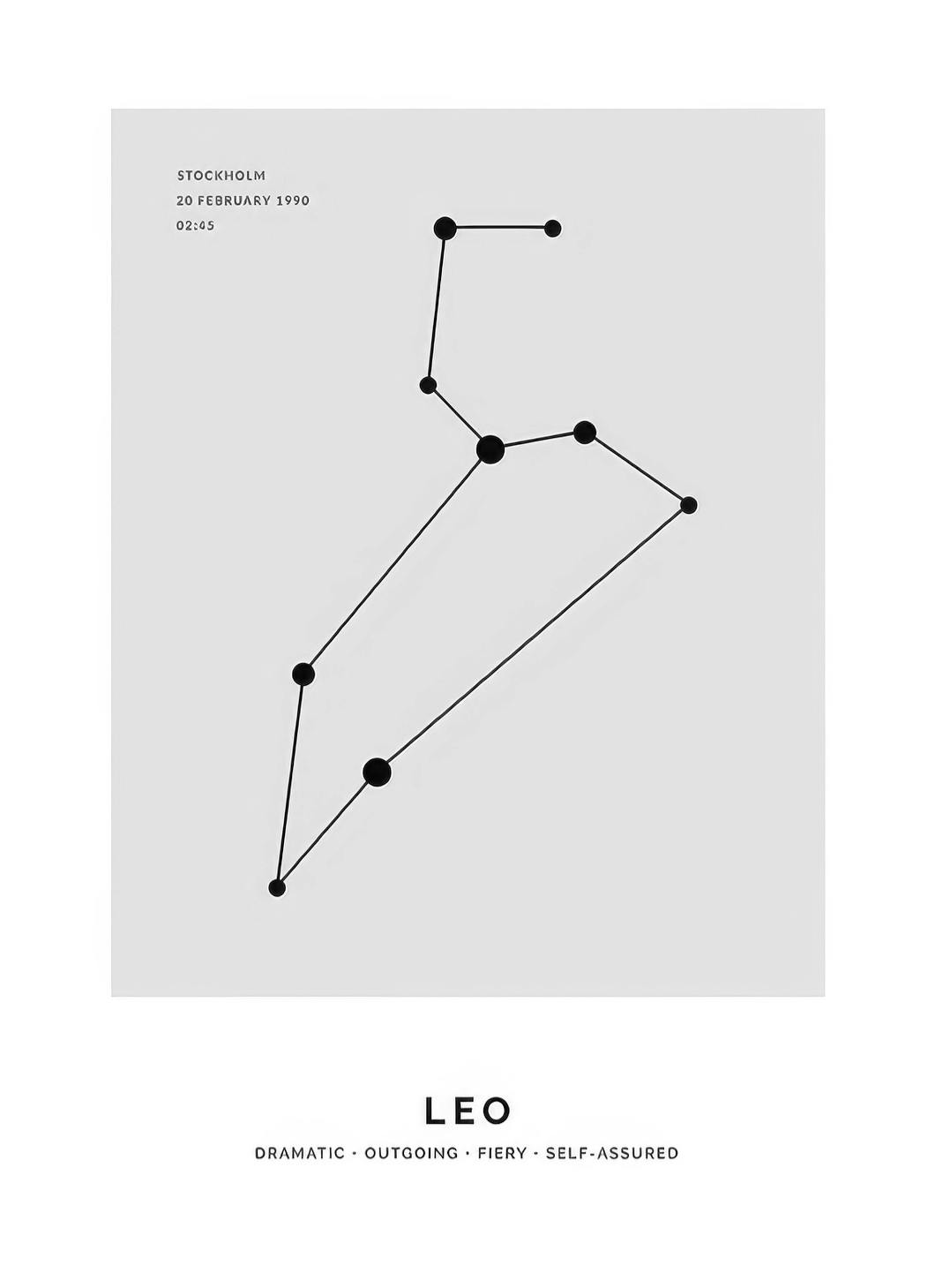 Constellation Grey Leo Personal Poster (50x70 cm)- Poster personalizzati