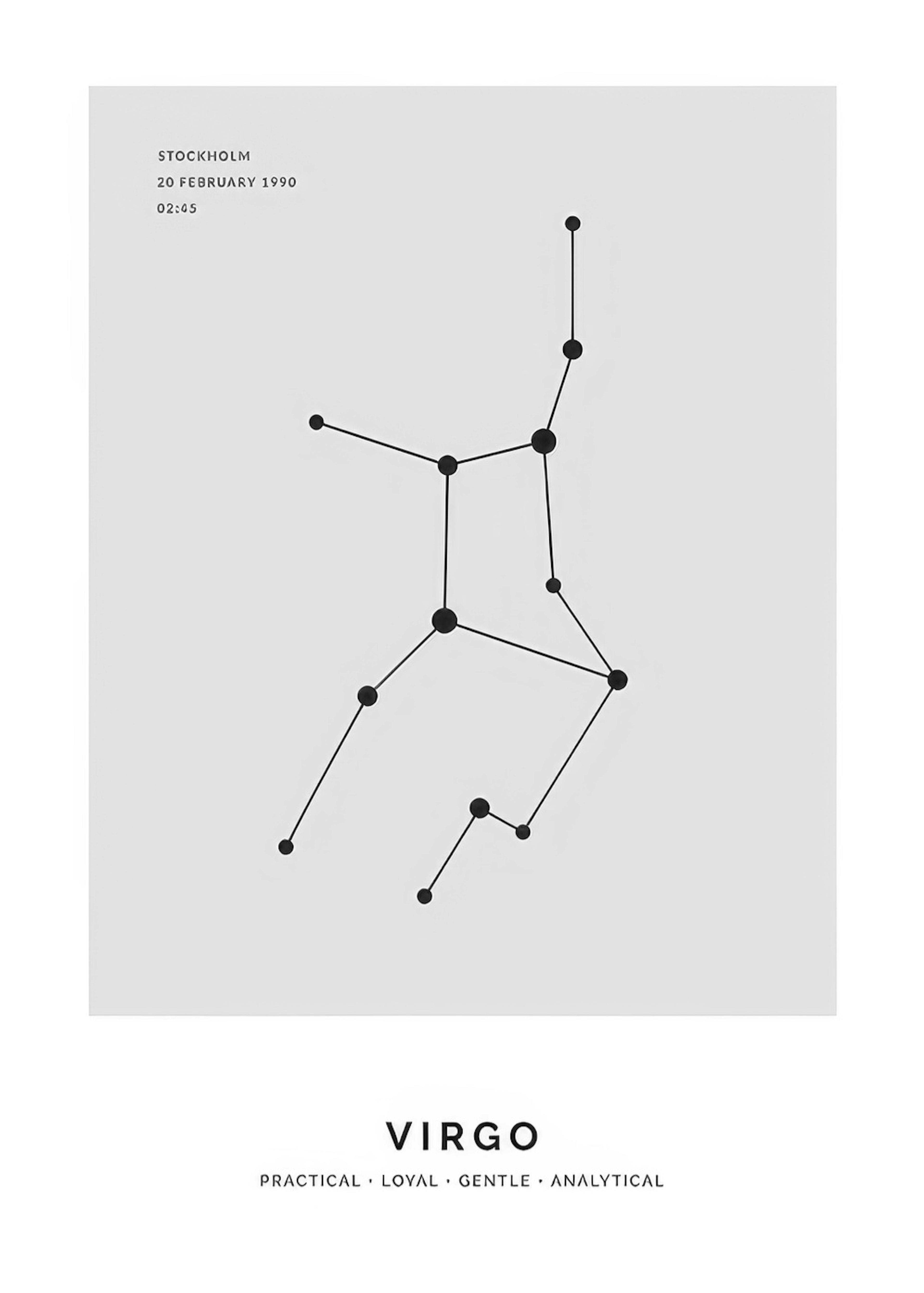 Constellation Grey Virgo Personal Plagát 0