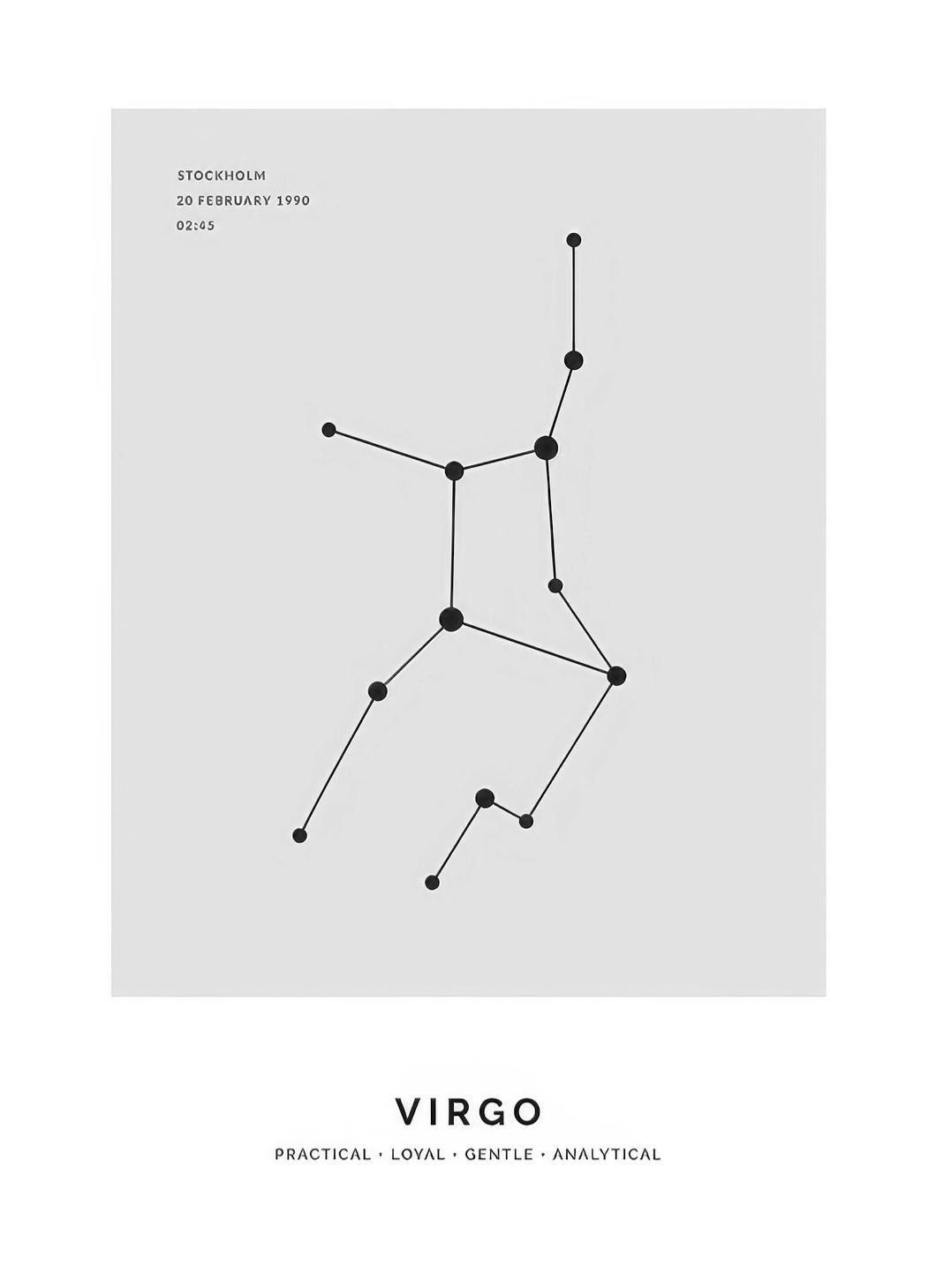 Prints - Constellation Grey Virgo Personal (50x70 cm) - Personalised prints