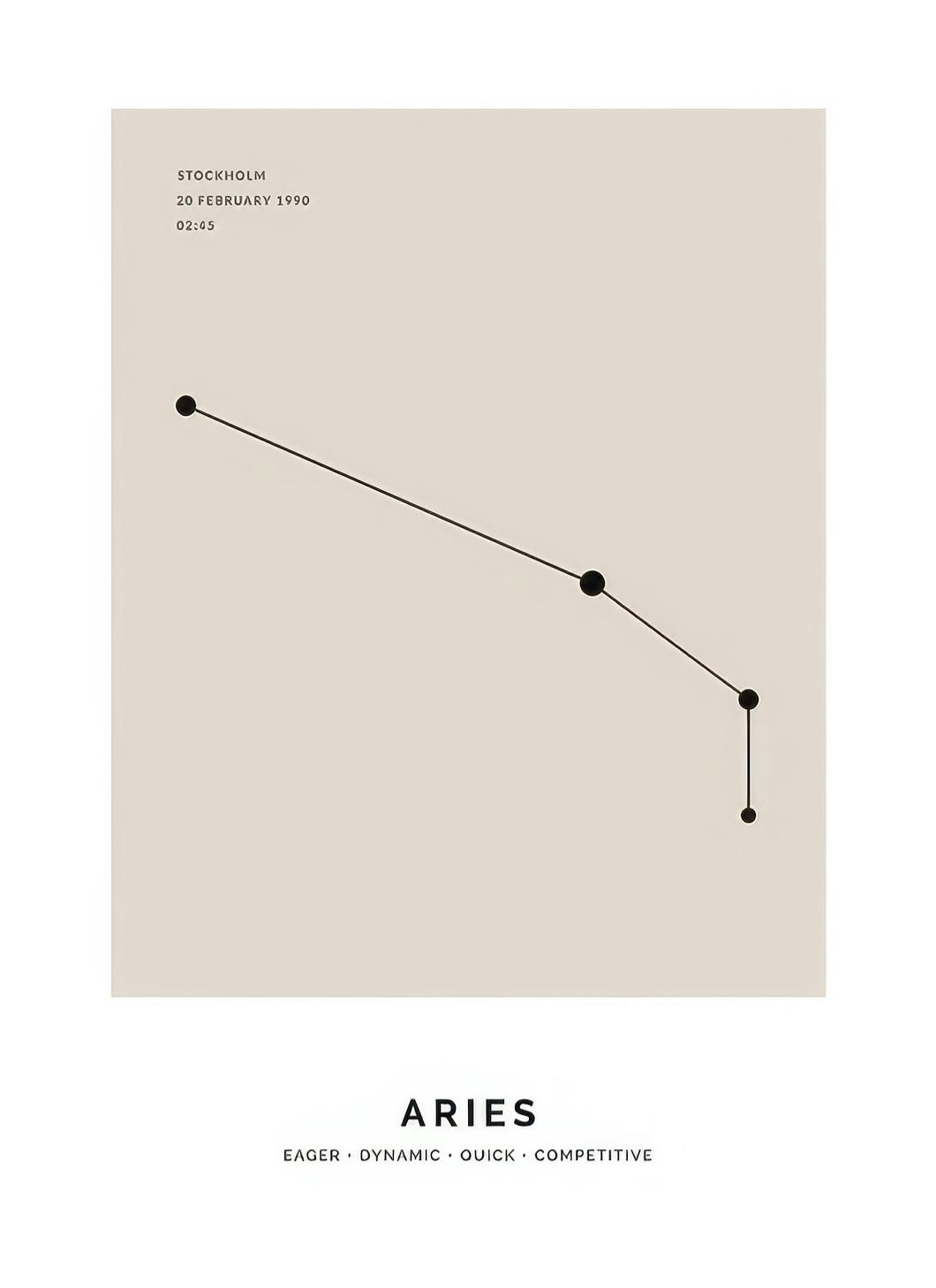 Prints - Constellation Beige Aries Personal (50x70 cm) - Personalised prints