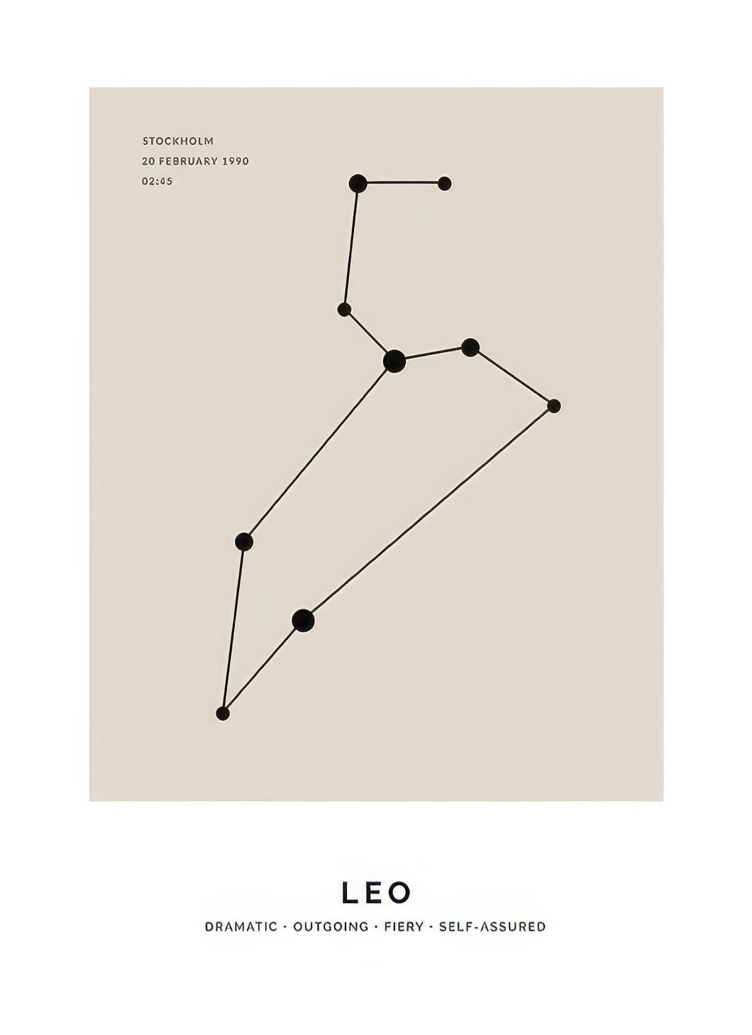 Prints - Constellation Beige Leo Personal (30x40 cm) - Personalised prints