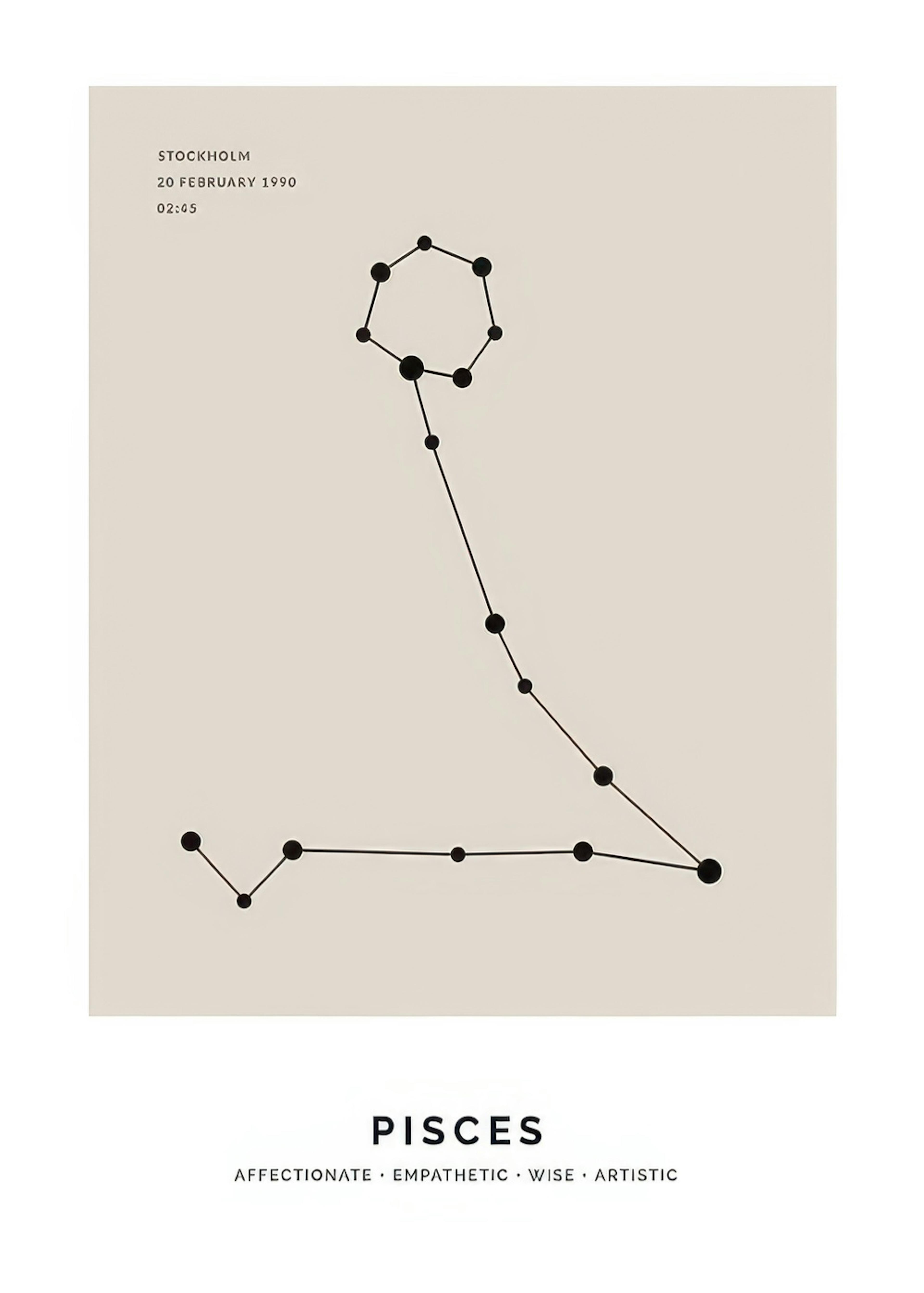 Constellation Beige Pisces Personal Plagát 0