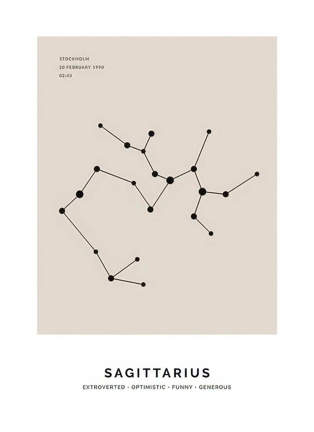 Prints - Constellation Beige Sagittarius Personal (50x70 cm) - Personalised prints
