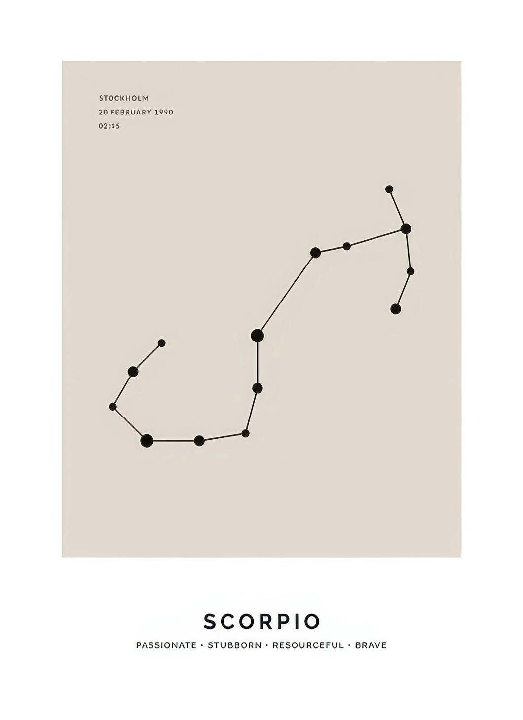 Prints - Constellation Beige Scorpio Personal (50x70 cm) - Personalised prints