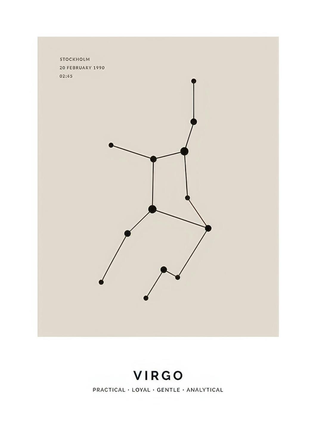Prints - Constellation Beige Virgo Personal (30x40 cm) - Personalised prints
