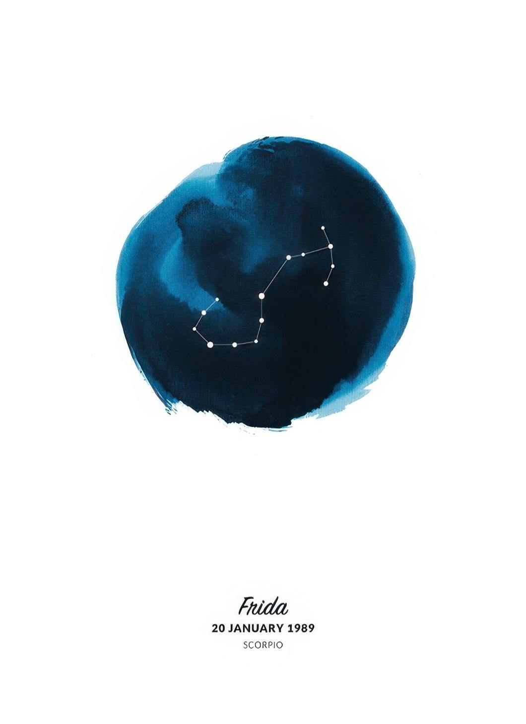 Prints - Zodiac Sign Scorpio Personal (50x70 cm) - Personalised prints