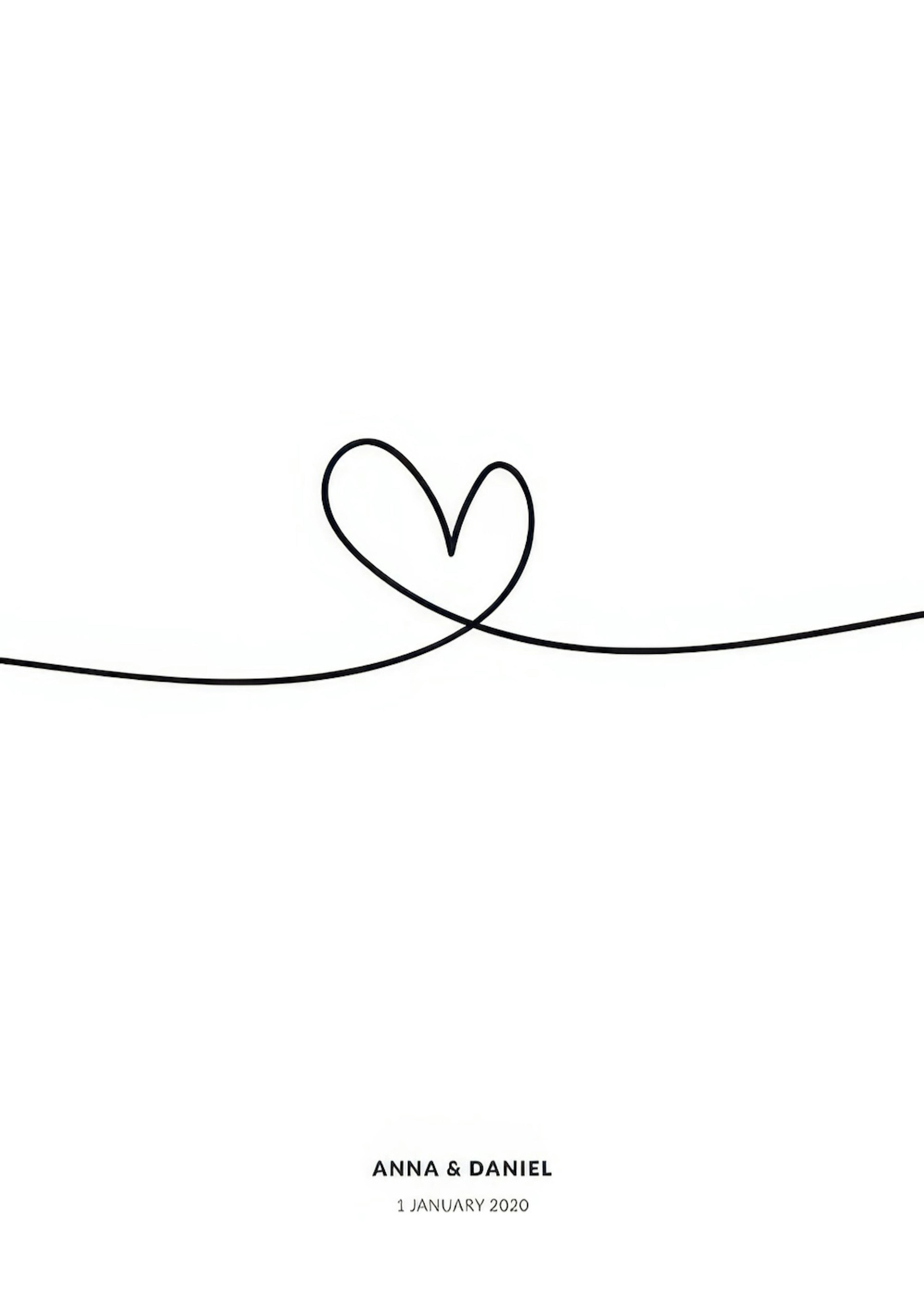 Line Heart Personal Juliste 0