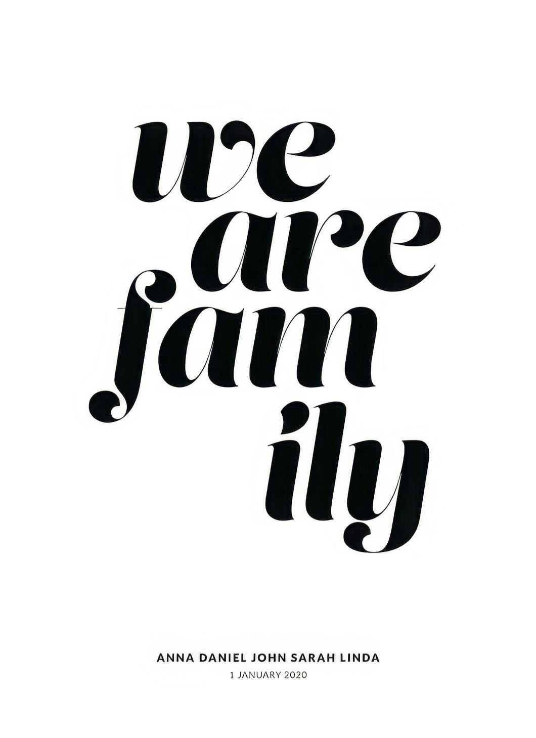 Prints - We Are Family Personal (50x70 cm) - Personalised prints