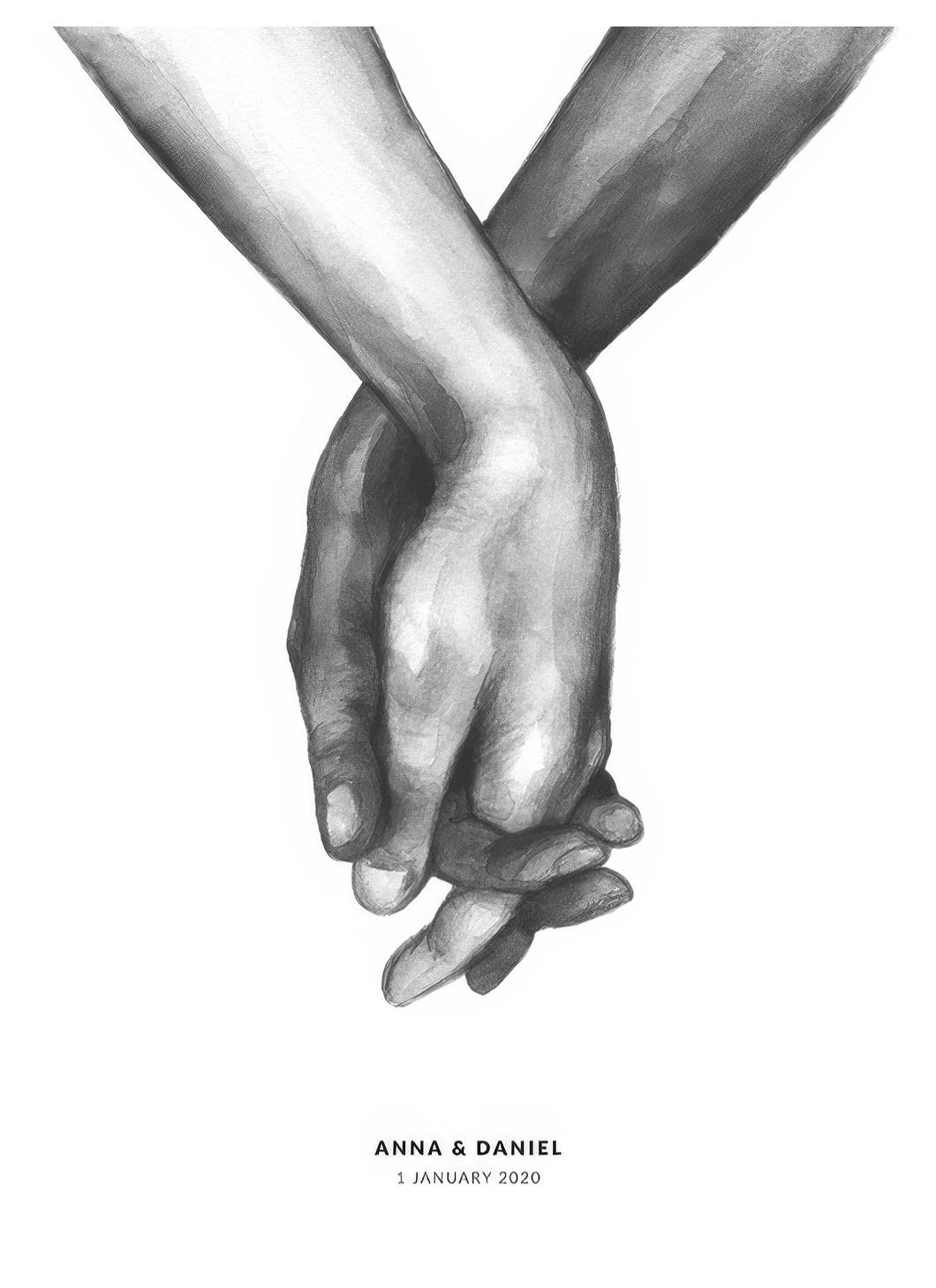 Watercolor Hands Personal Poster (50x70 cm)- Poster personalizzati
