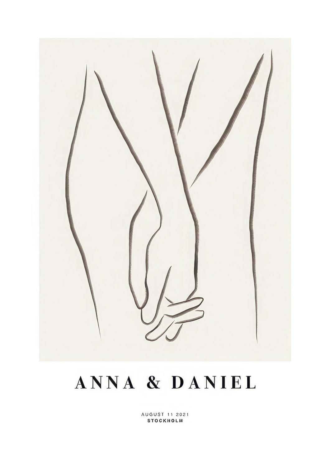Holding Hands Personal Poster (50x70 cm) - Gepersonaliseerde posters