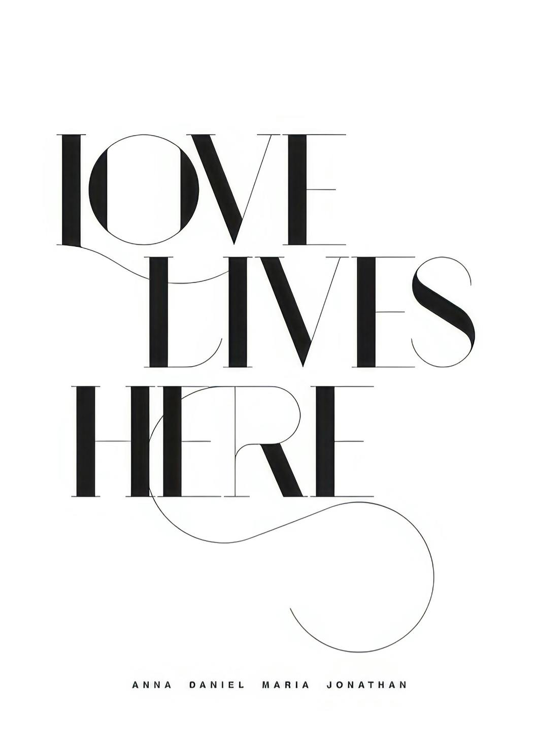 Love Lives Here No1 Personal Affiche (30x40 cm) - Affiches personnalisées
