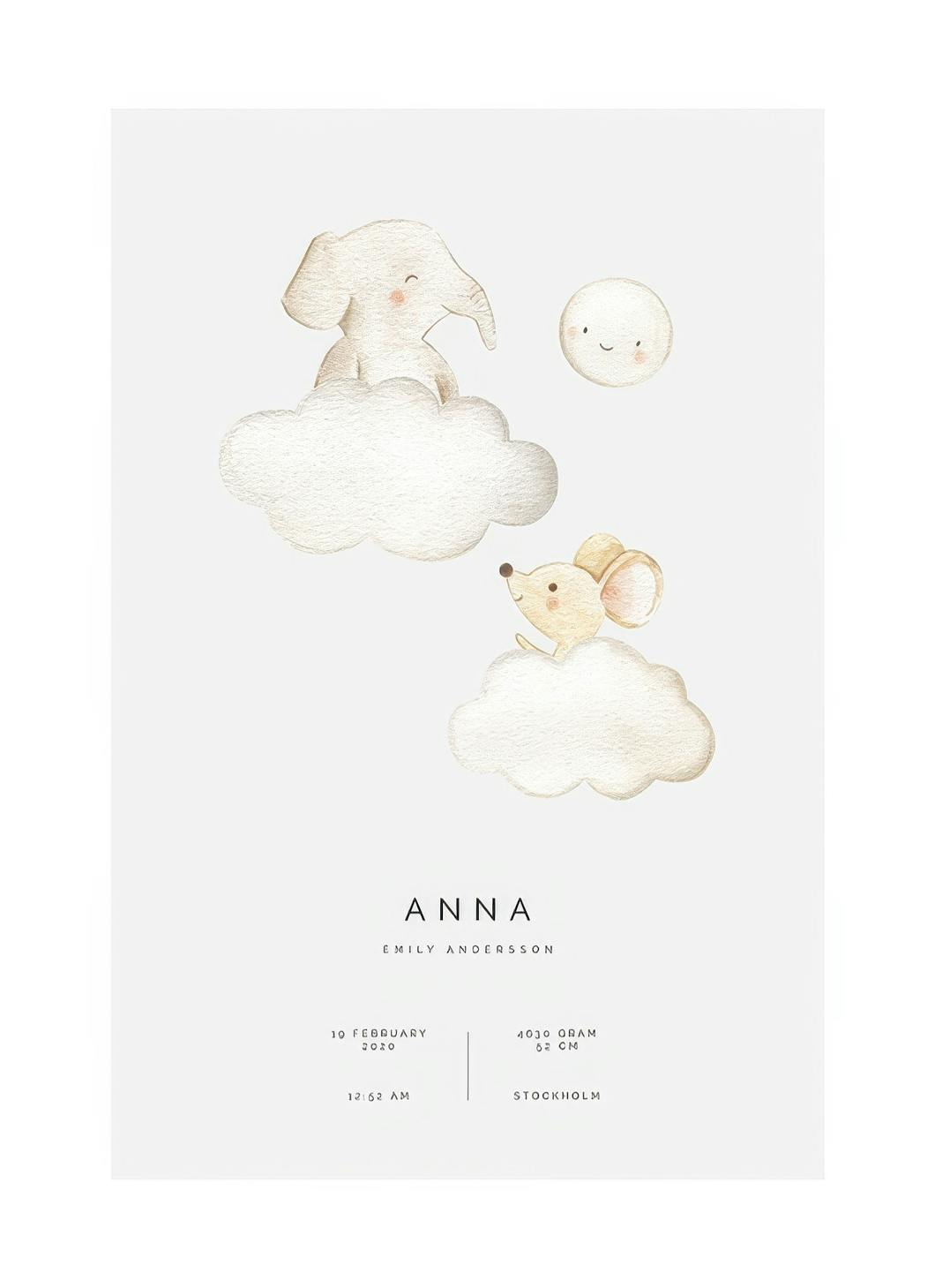 Prints - In the Clouds Personal (50x70 cm) - Personalised prints