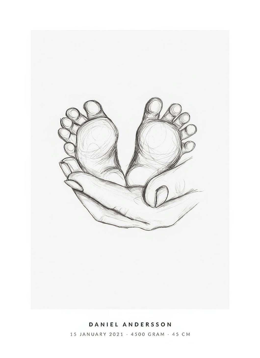 Baby Feet Personal Plakat (50x70 cm)- Plakaty personalizowane