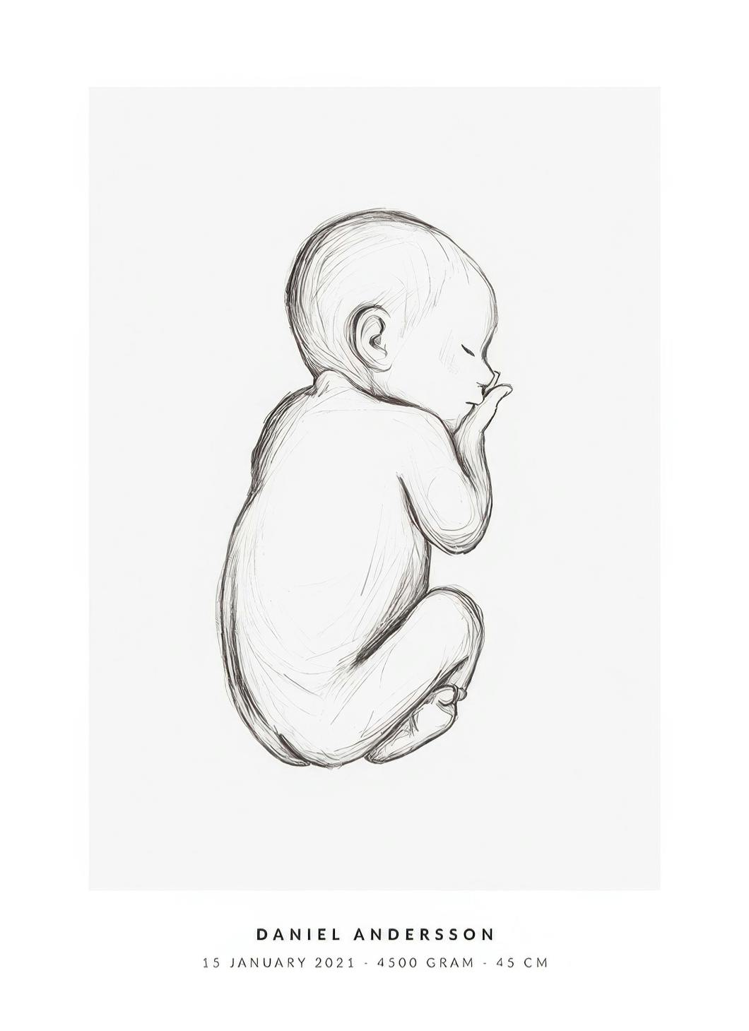 Prints - Sleeping Baby Personal (30x40 cm) - Personalised prints