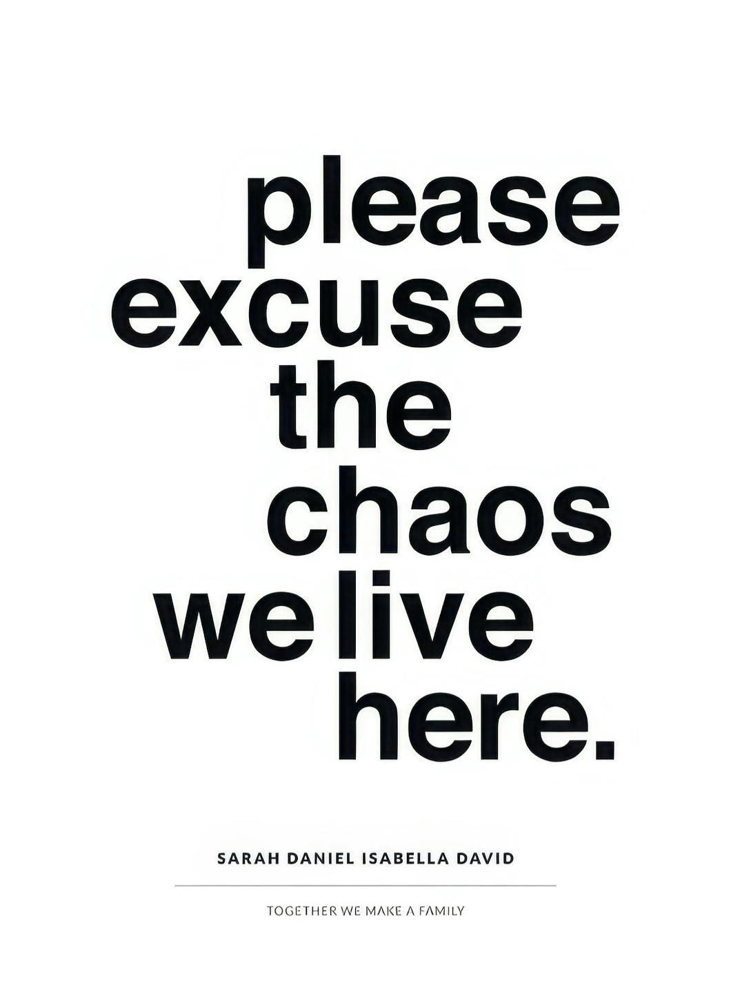Excuse the Chaos Personal Plakat (50x70 cm) - Plakater > Personlige posters
