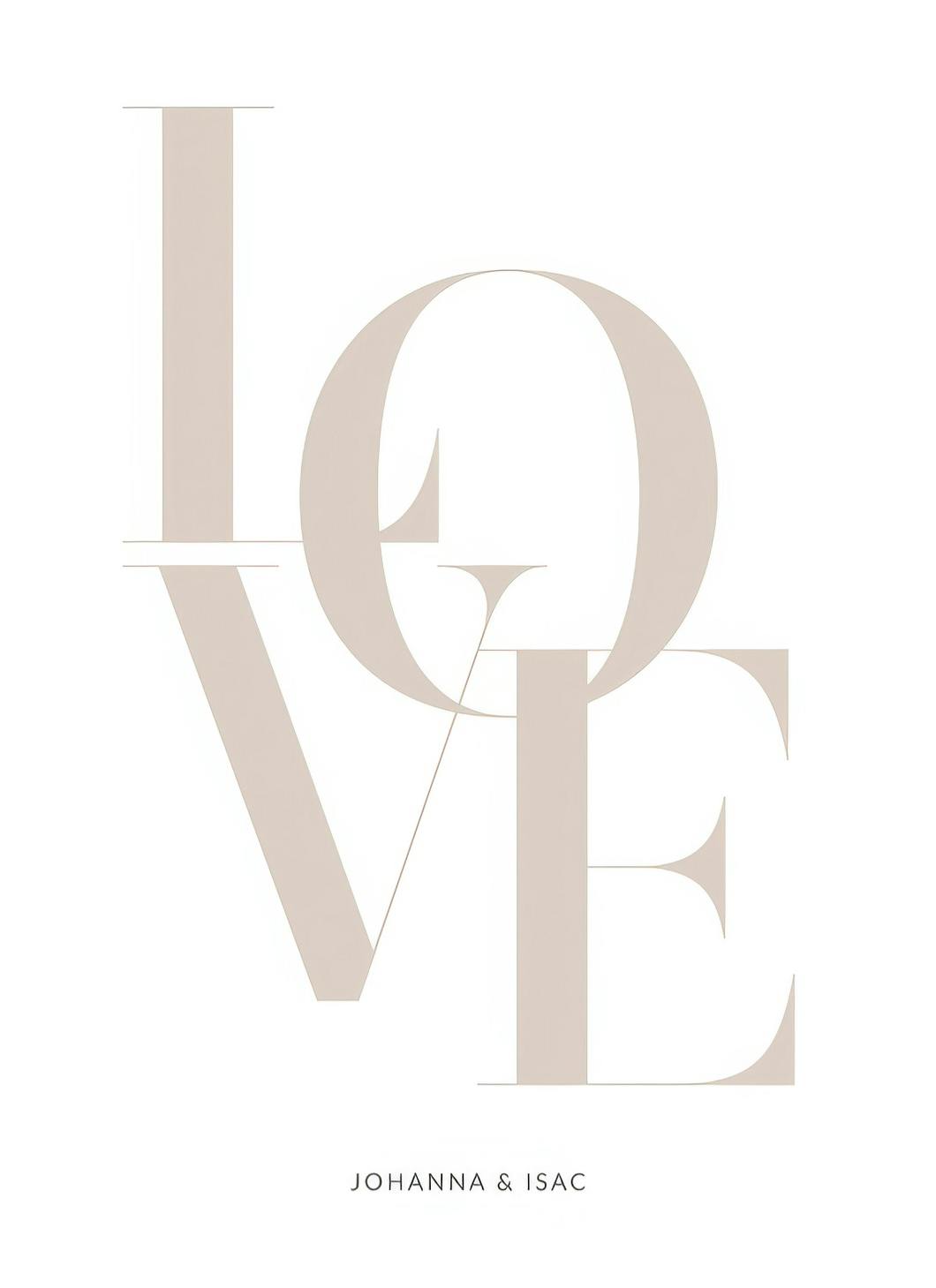 Love Beige Personal Plakat (30x40 cm) - Plakater > Personlige posters