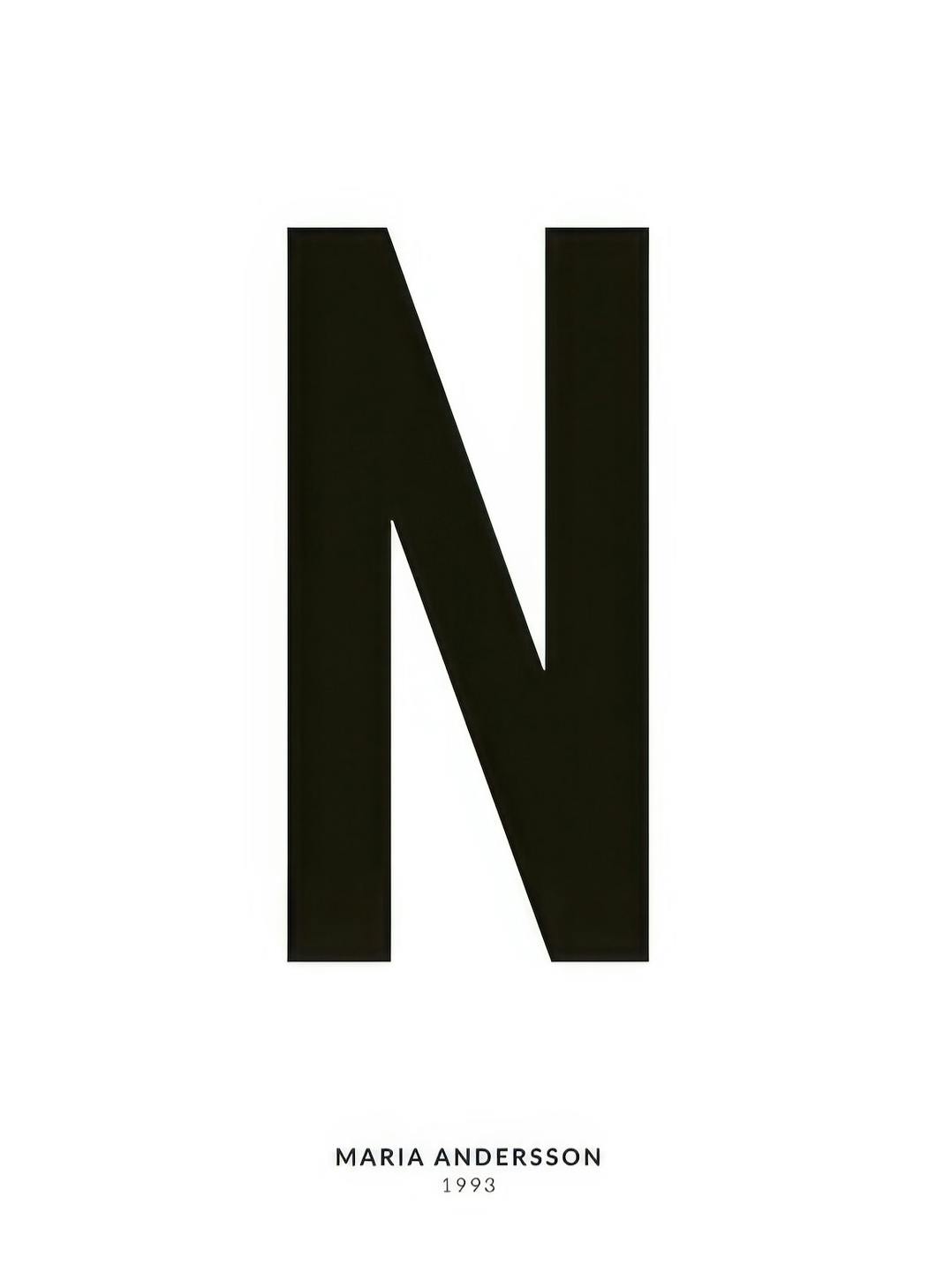 My Letter N Personal Plakat (30x40 cm)- Plakaty personalizowane