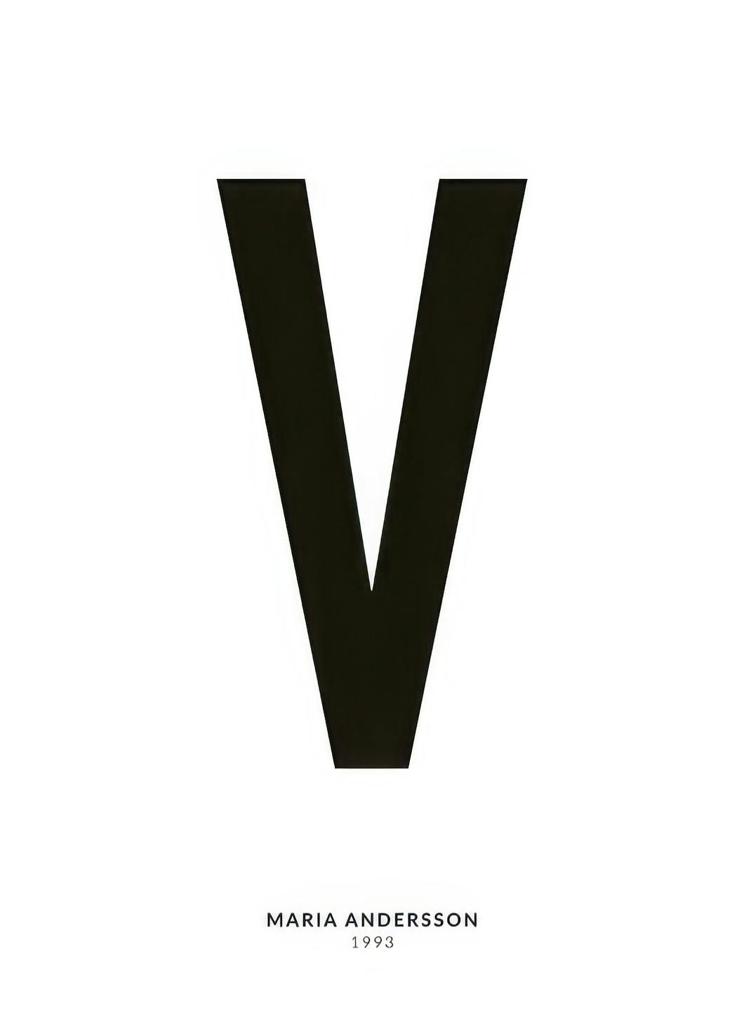 My Letter V Personal Plakat (50x70 cm) - Plakater > Personlige posters
