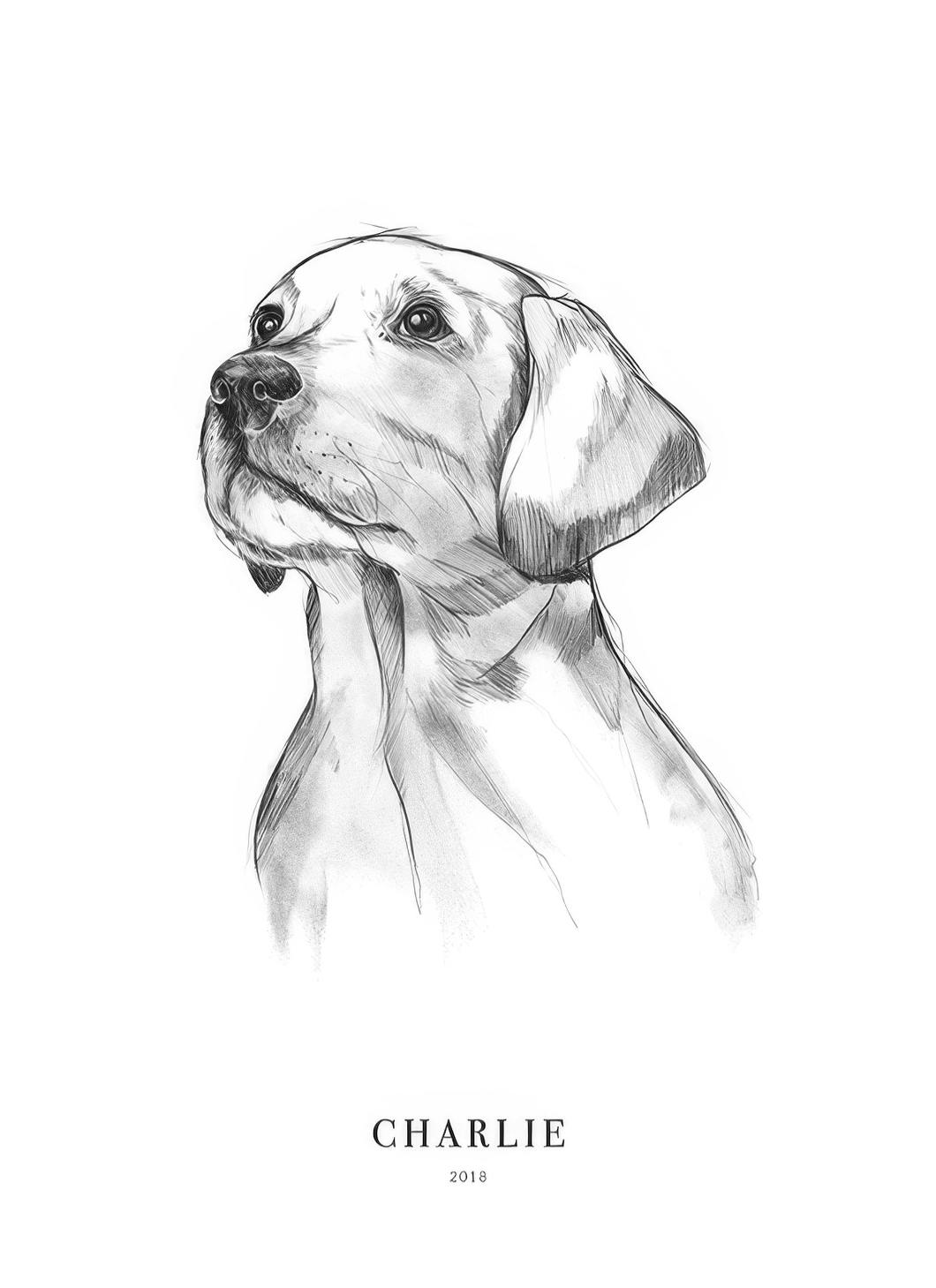 Prints - Retriever Dog Personal (30x40 cm) - Personalised prints