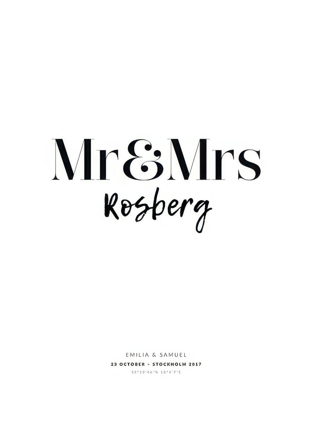 Prints - Mr And Mrs Personal (30x40 cm) - Personalised prints