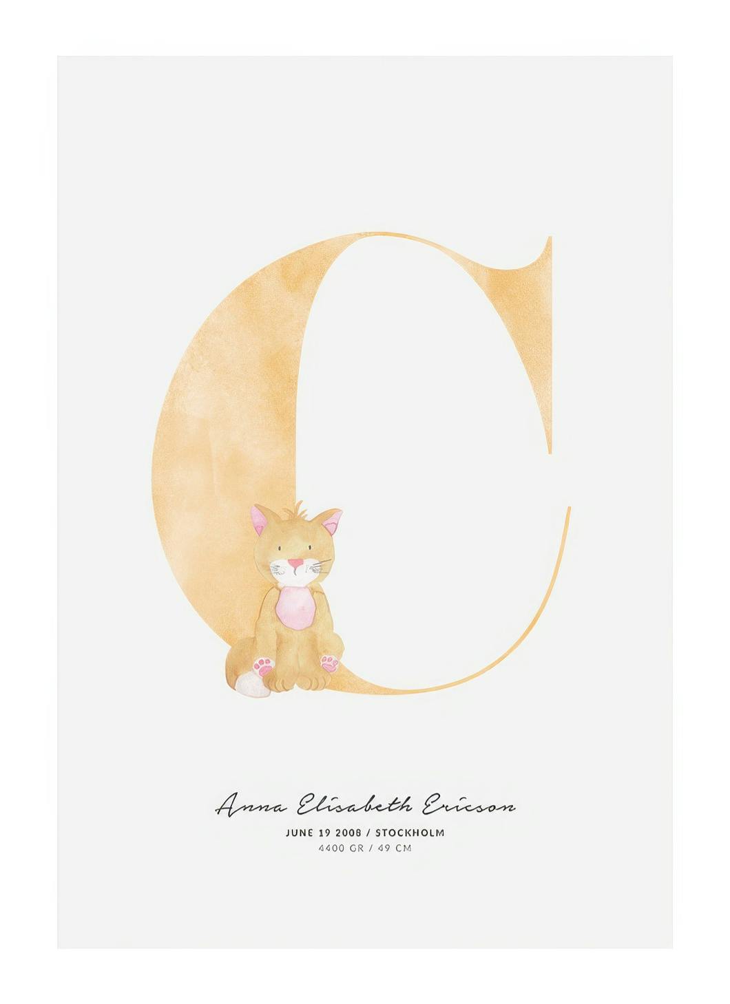Kids Letter C Personal Plakat (30x40 cm)- Plakaty personalizowane