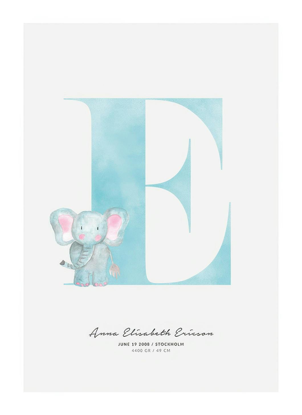 Kids Letter E Personal Poster (30x40 cm)- Posters personalizados