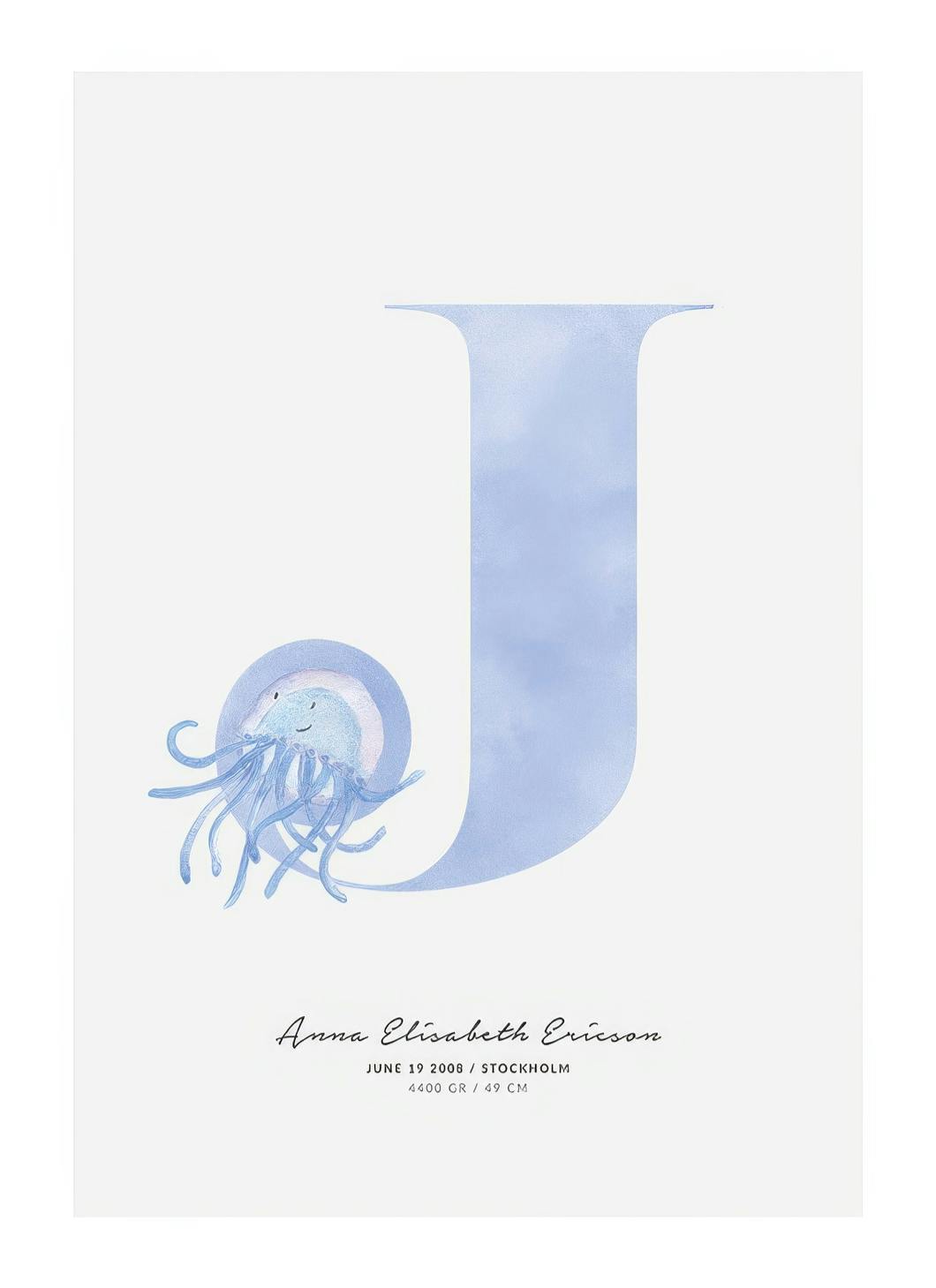 Prints - Kids Letter J Personal (30x40 cm) - Personalised prints