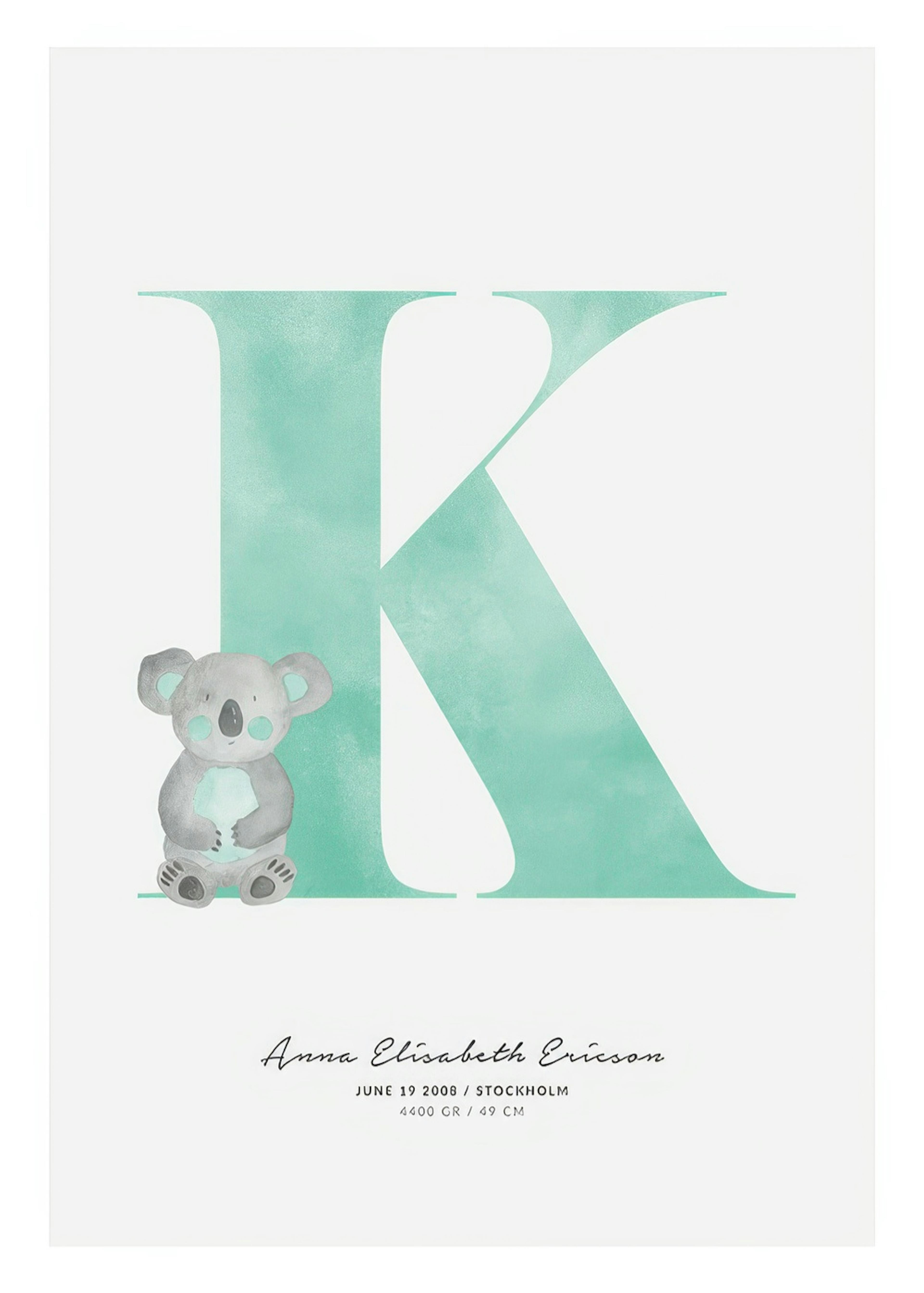 Kids Letter K Personal Juliste 0