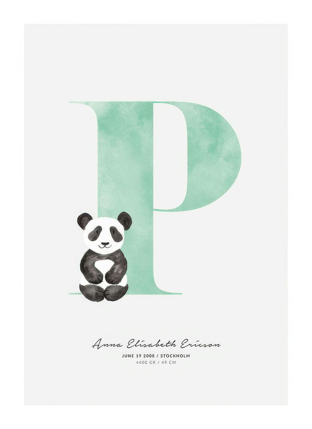 Kids Letter P Personal Affiche (30x40 cm) - Affiches personnalisées