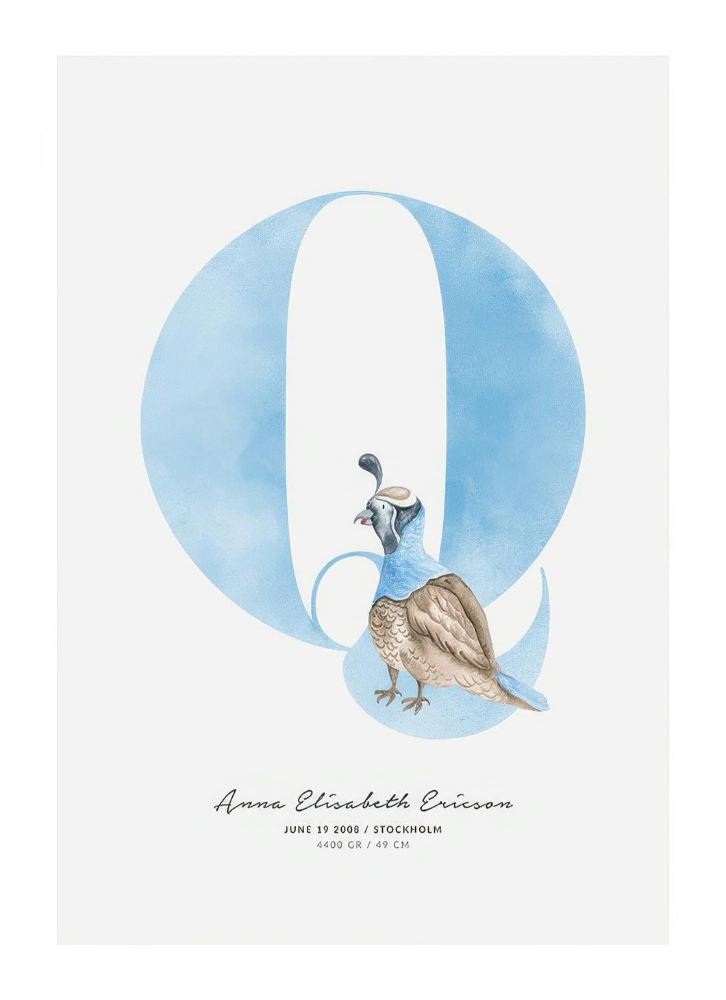 Kids Letter Q Personal Poster (50x70 cm) - Gepersonaliseerde posters