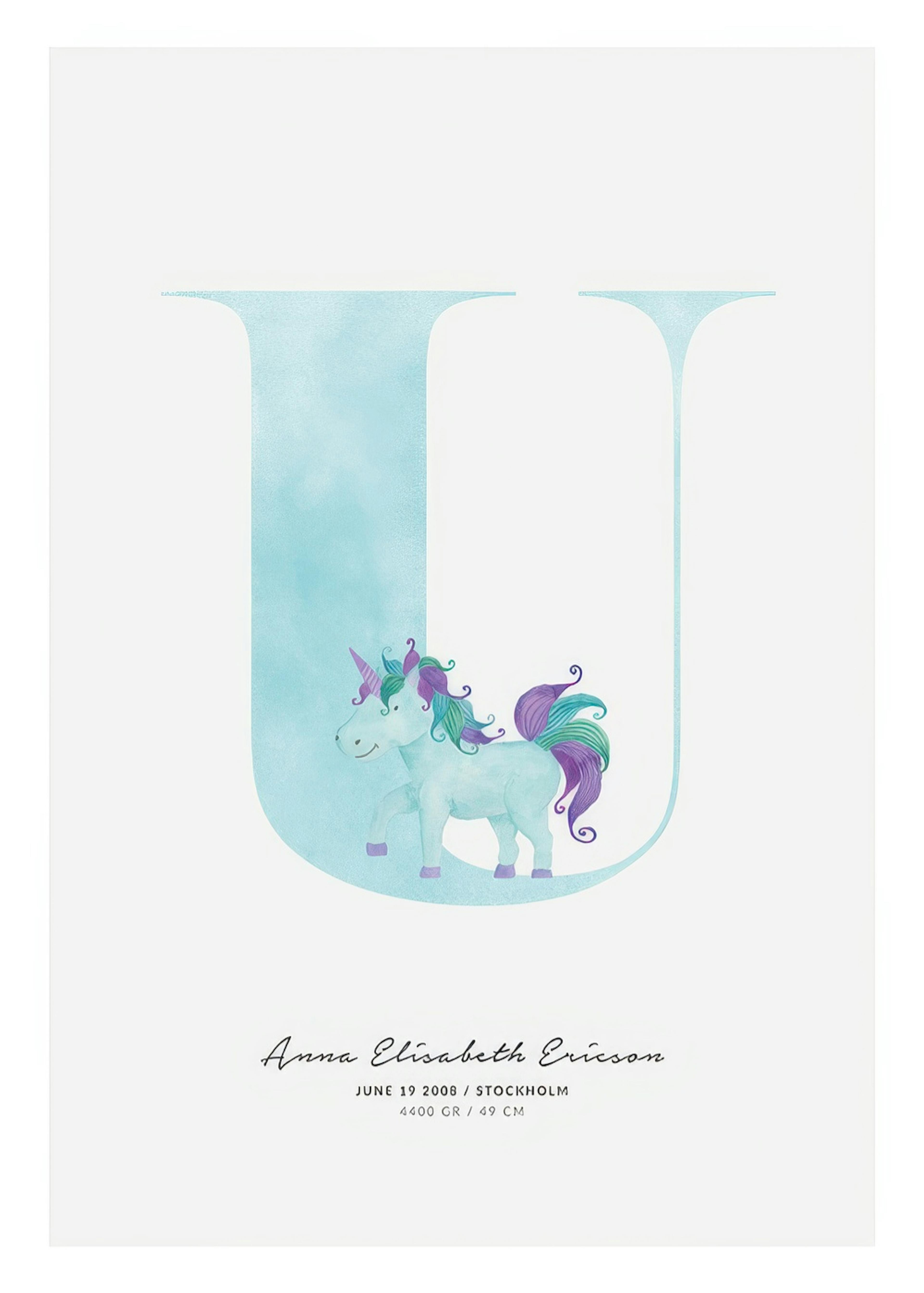 Kids Letter U Personal Plakát 0