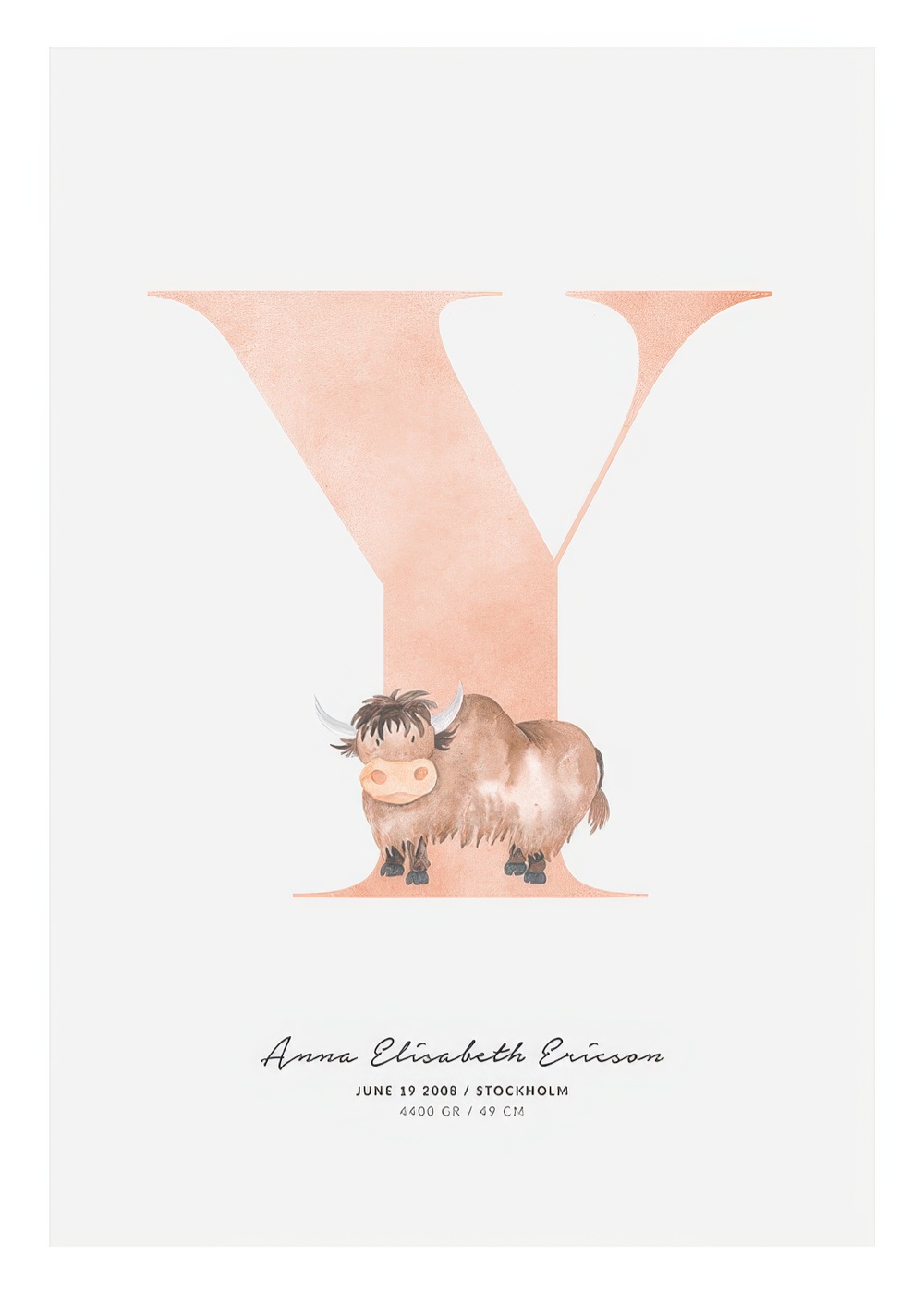 Kids Letter Y Personalized Print – Custom Nursery Poster | Desenio