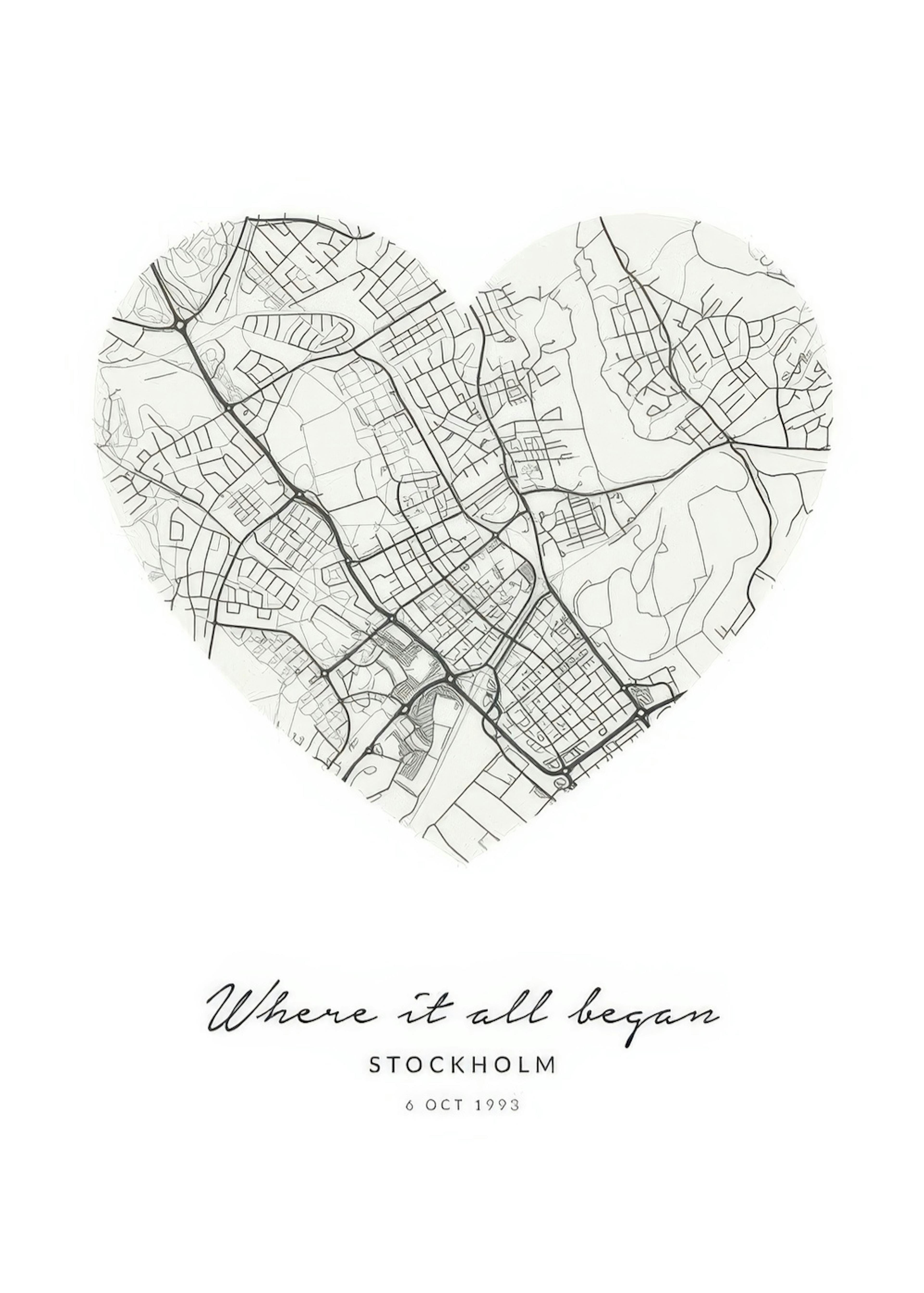 Heart Map Beige Personal Poster 0