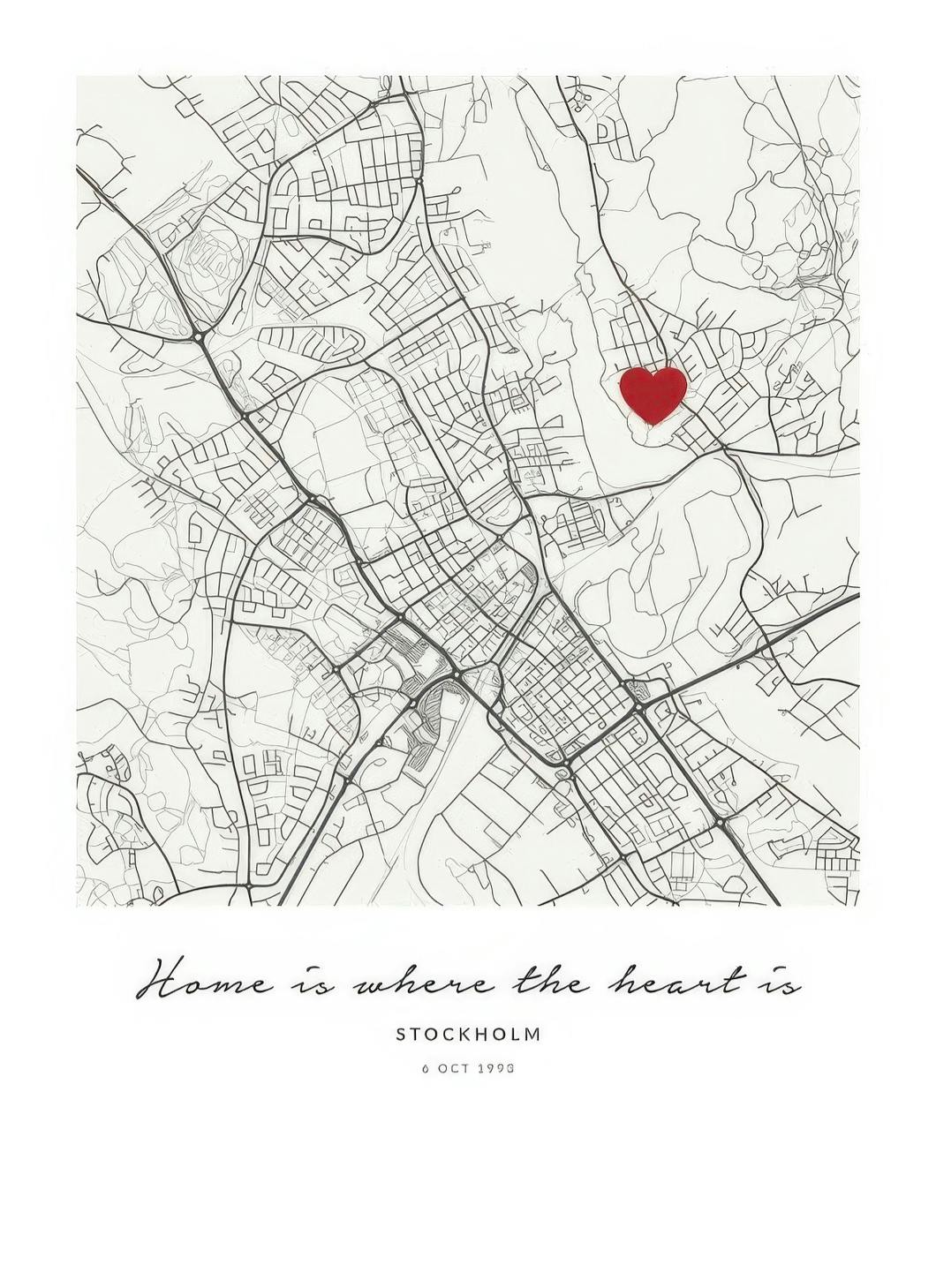 Heart on Map Personal Affiche (50x70 cm) - Tableaux coordonnées
