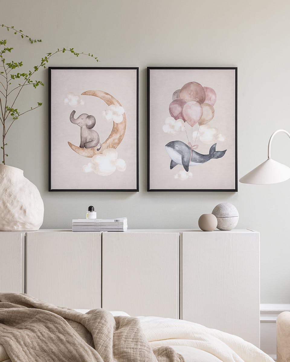 Dreaming Animals Obrazy na płótnie Duo (50x70 cm - Ramka dębowa)