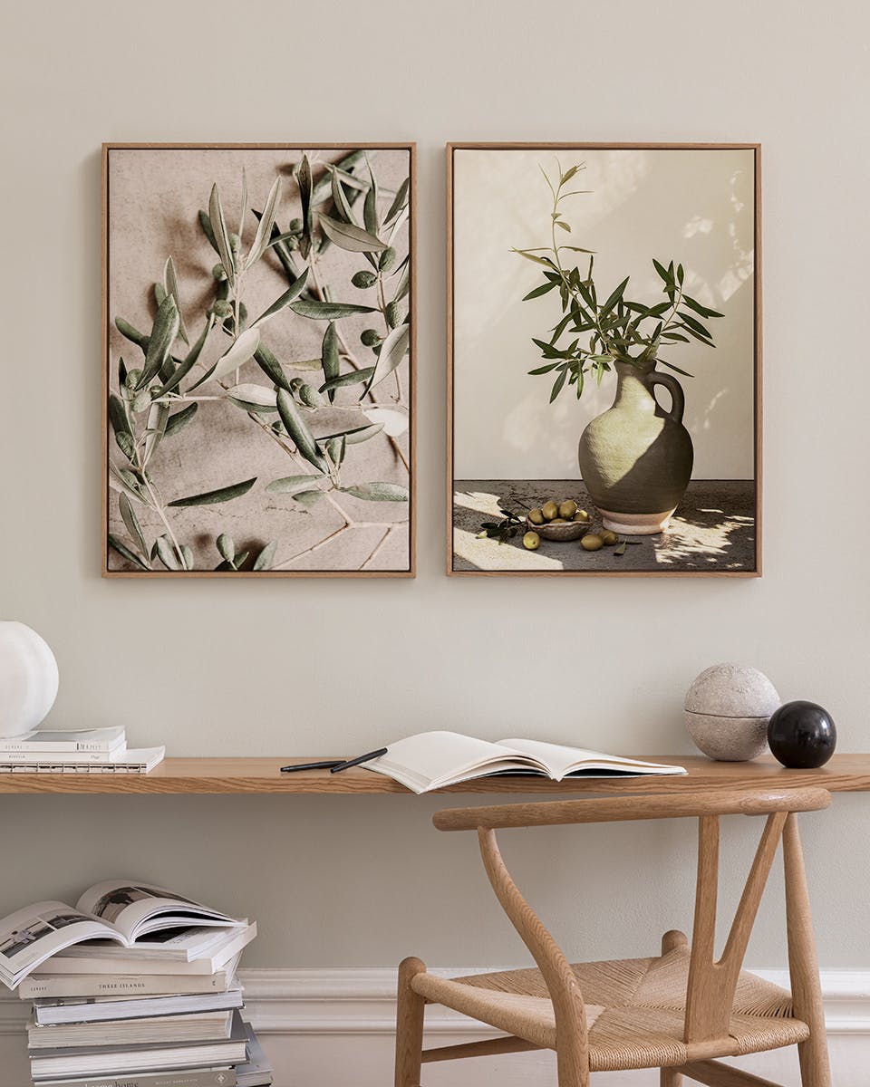 Canvas Prints Sunlit Olive Canvas Duo (30x40 cm)