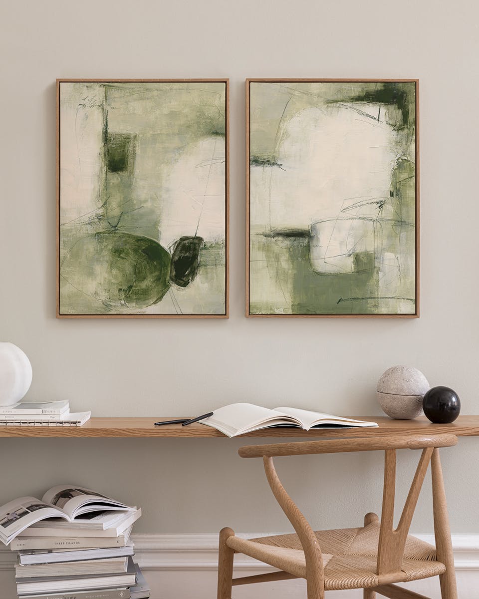 Canvas Prints Contemporary Greens Canvas Duo (30x40 cm)