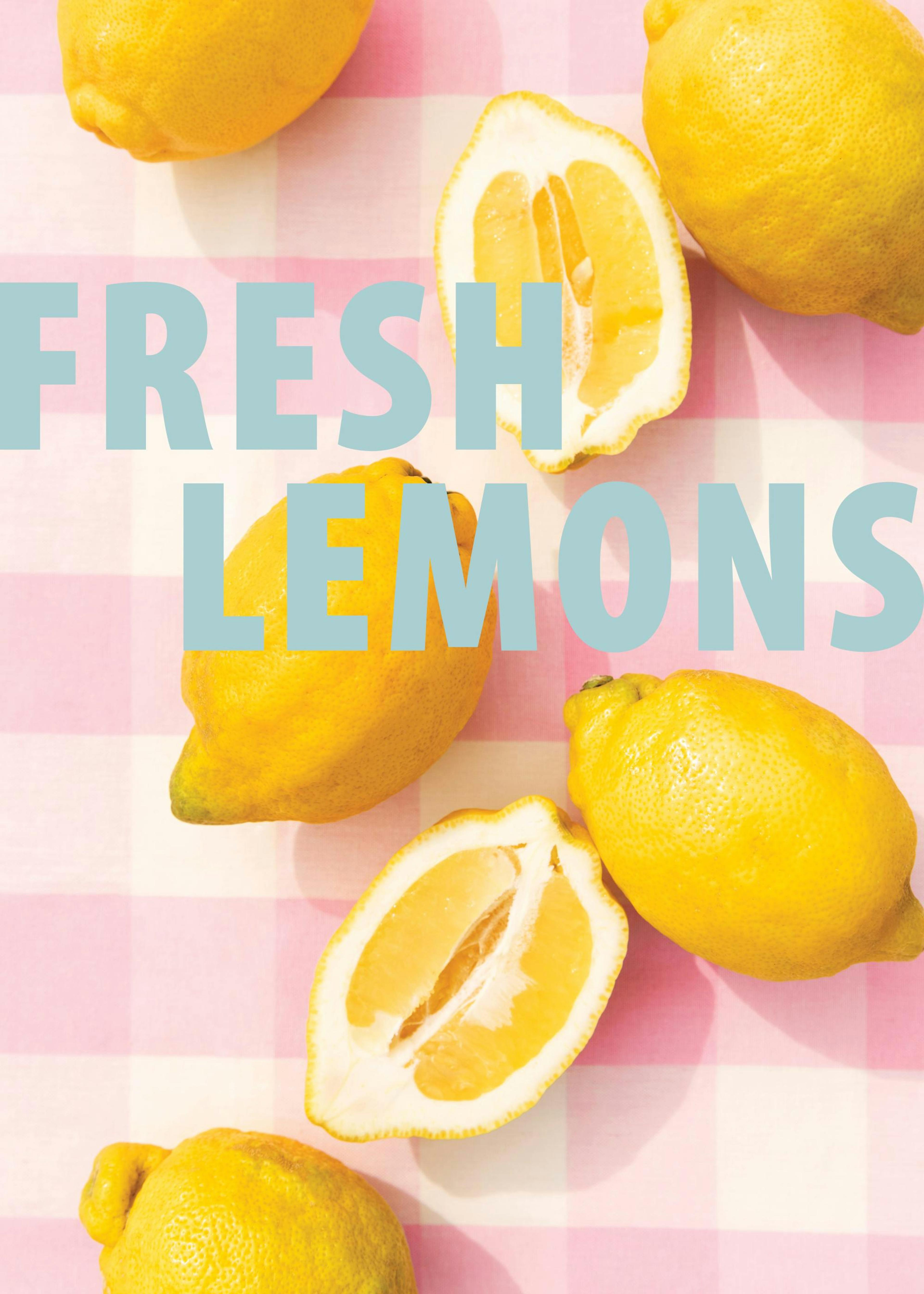Checkered Fresh Lemons Poster 0