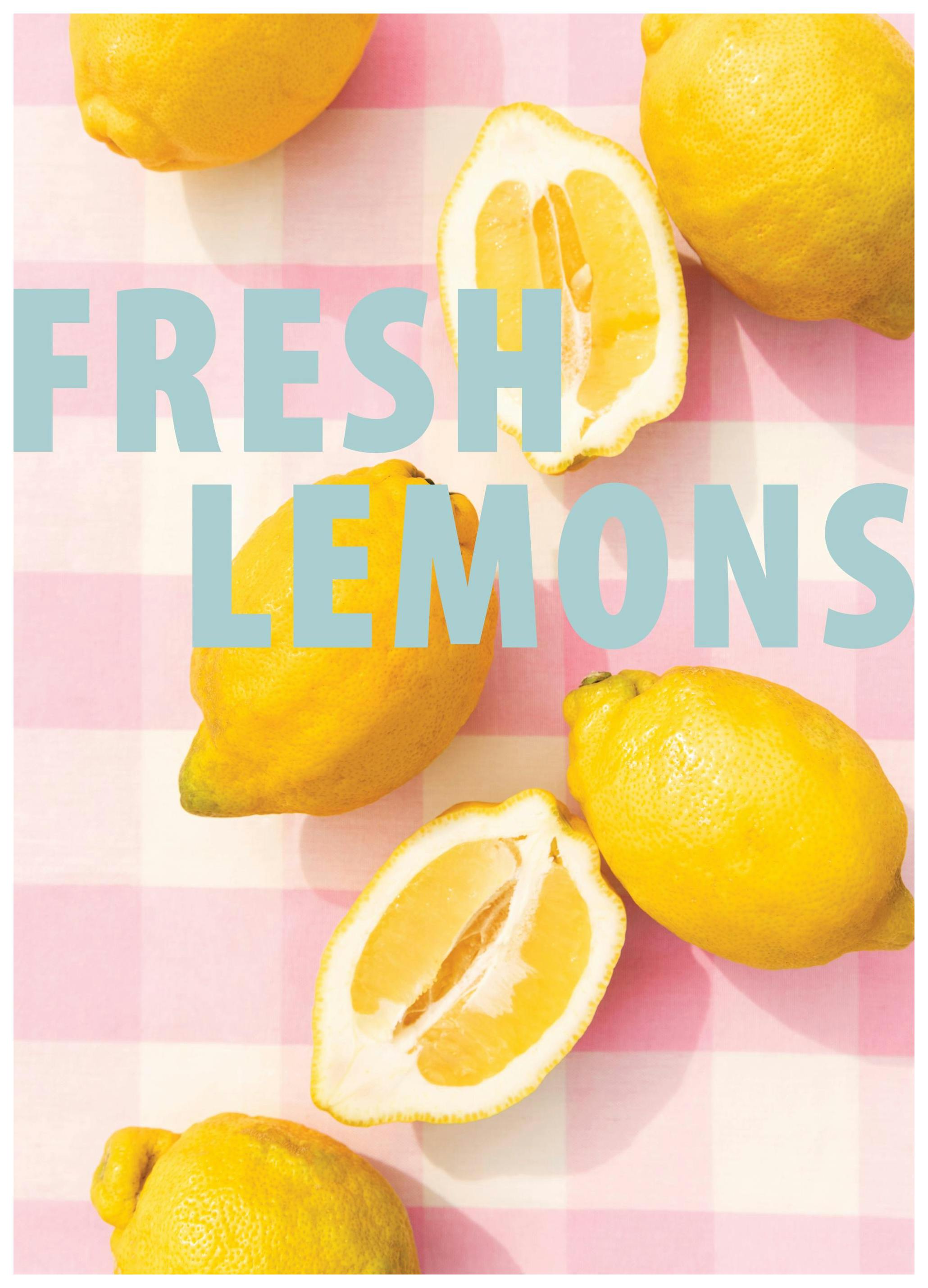 Checkered Fresh Lemons Poster (50x70 cm)