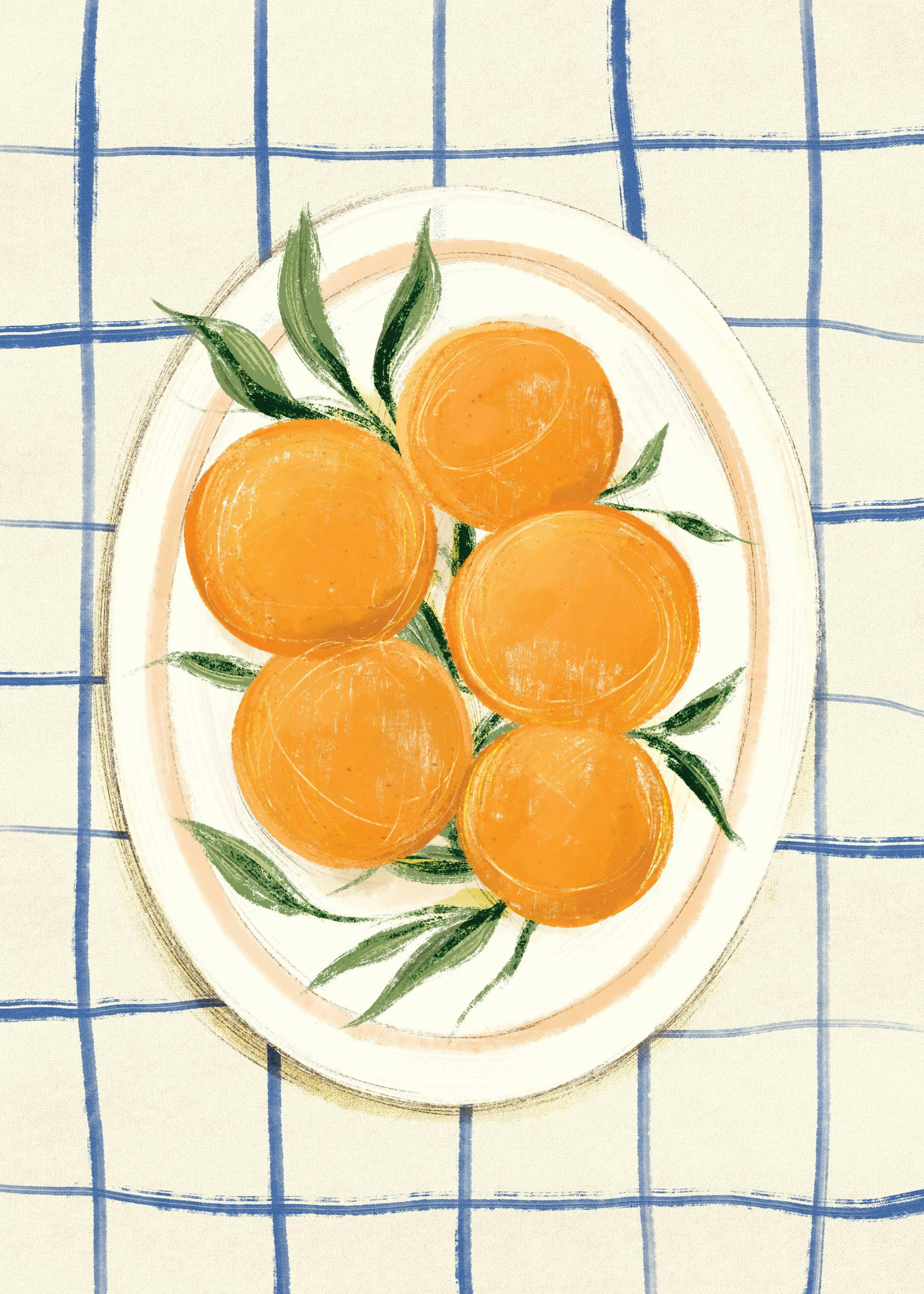 Citrus on Checkers Print 0