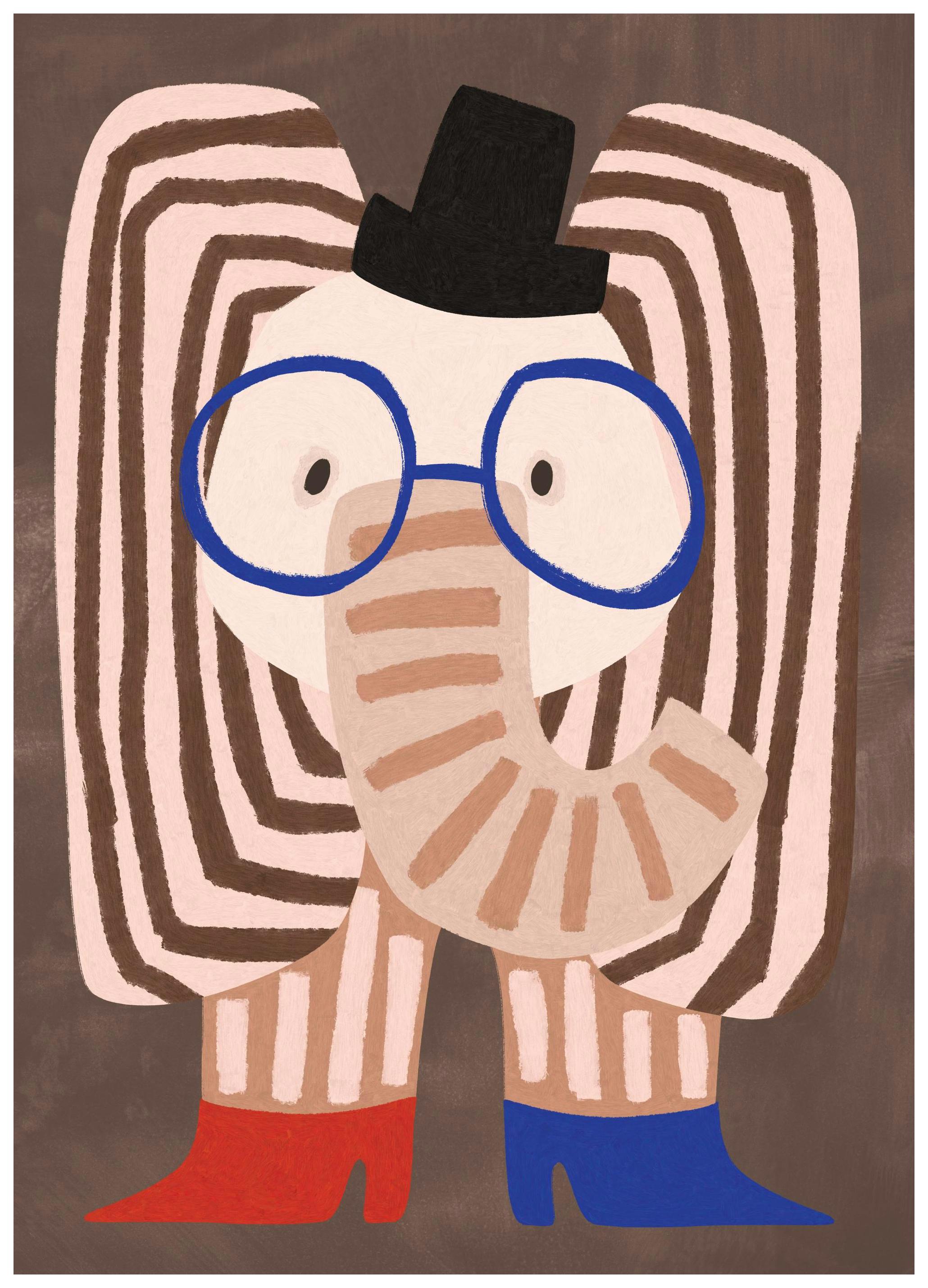 Dapper Elephant Affiche (50x70 cm)  Animaux illustrés