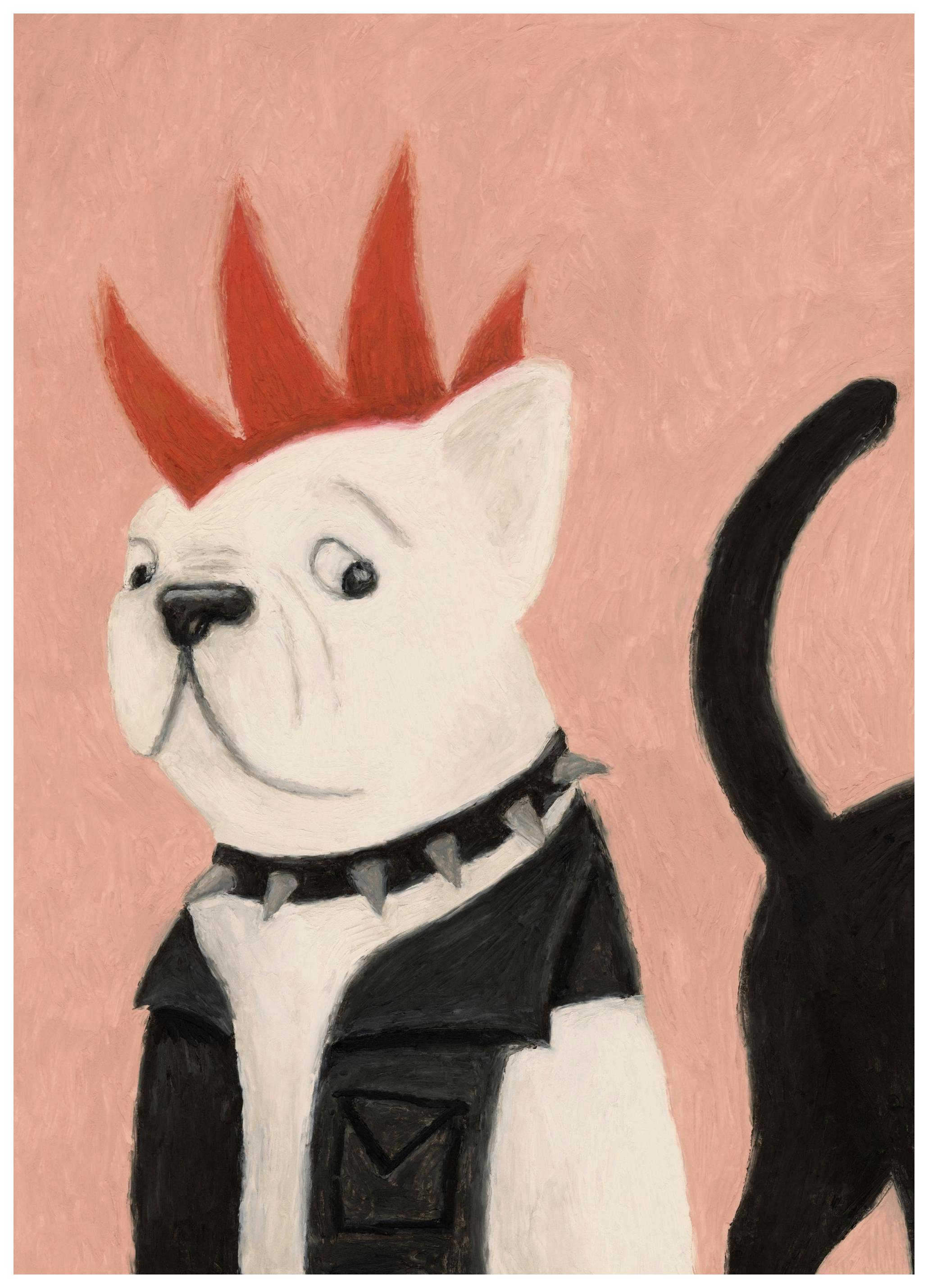 Frenchie Punk Affiche (50x70 cm)  Animaux illustrés