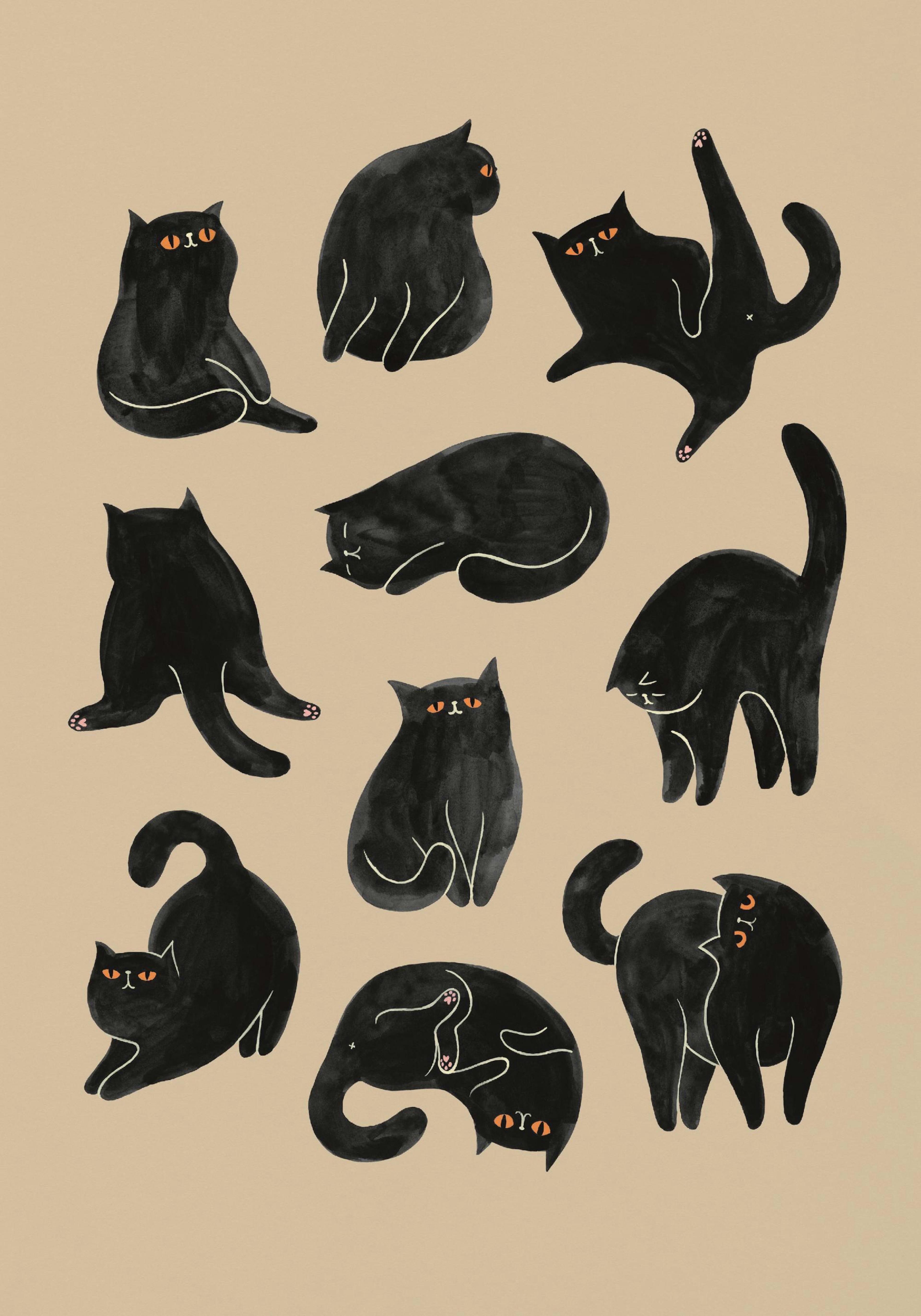 Kitty Yoga Print