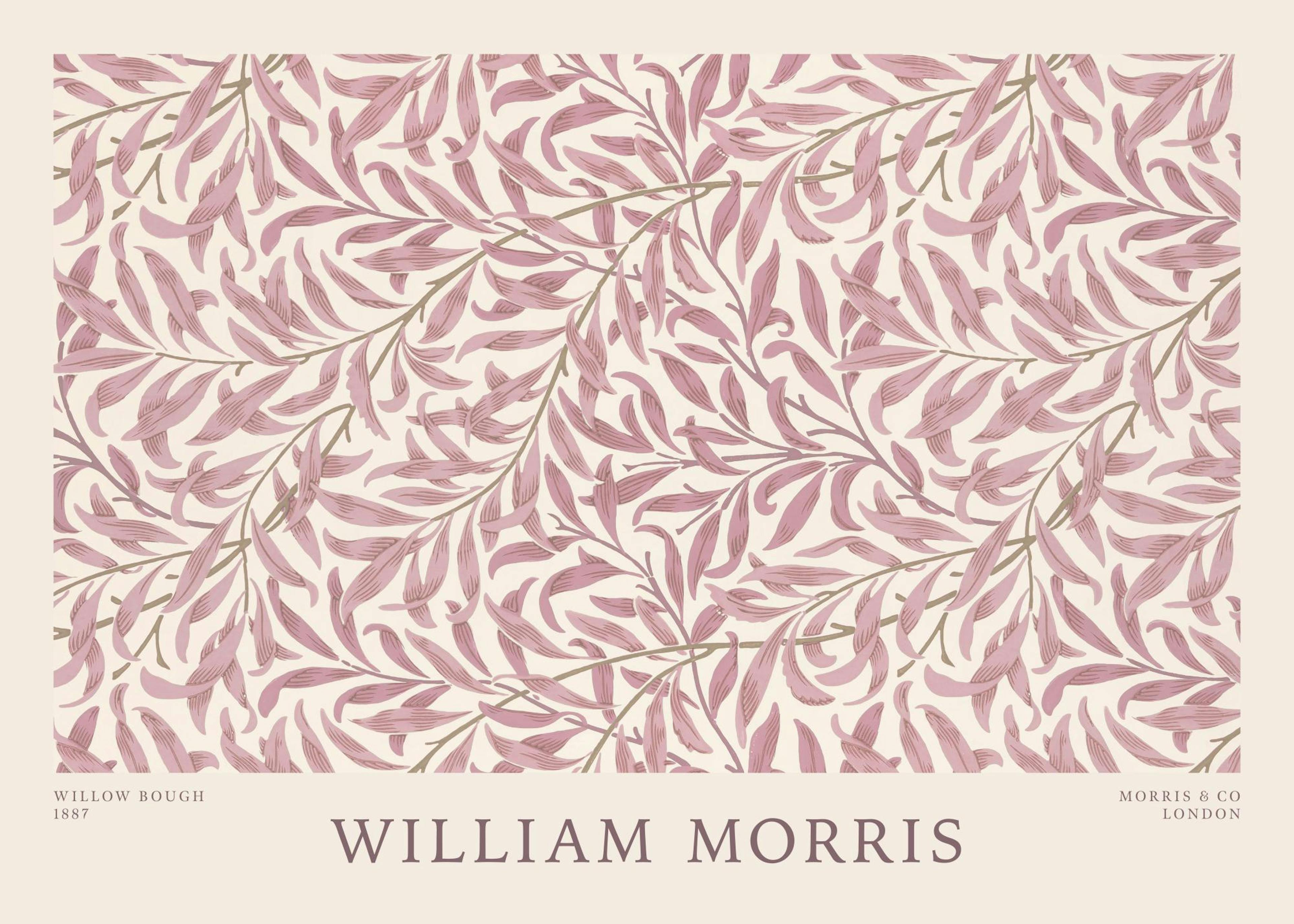 William Morris - Willow Bough Pink Landscape Poster 0