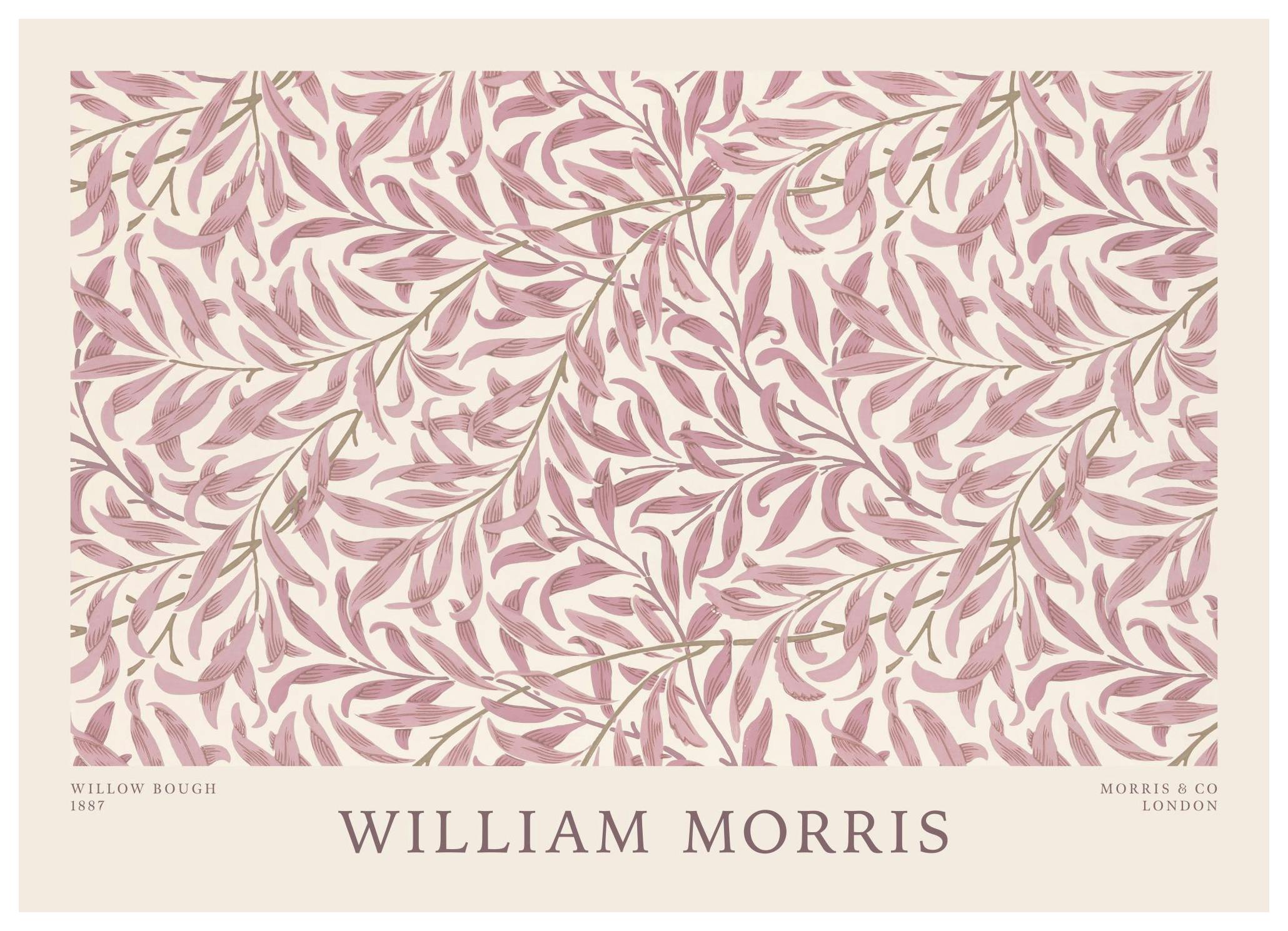 William Morris - Willow Bough Pink Landscape Plakat (50x70 cm) - Plakater > Malerier fra kjente kunstnere > William Morris Plakat
