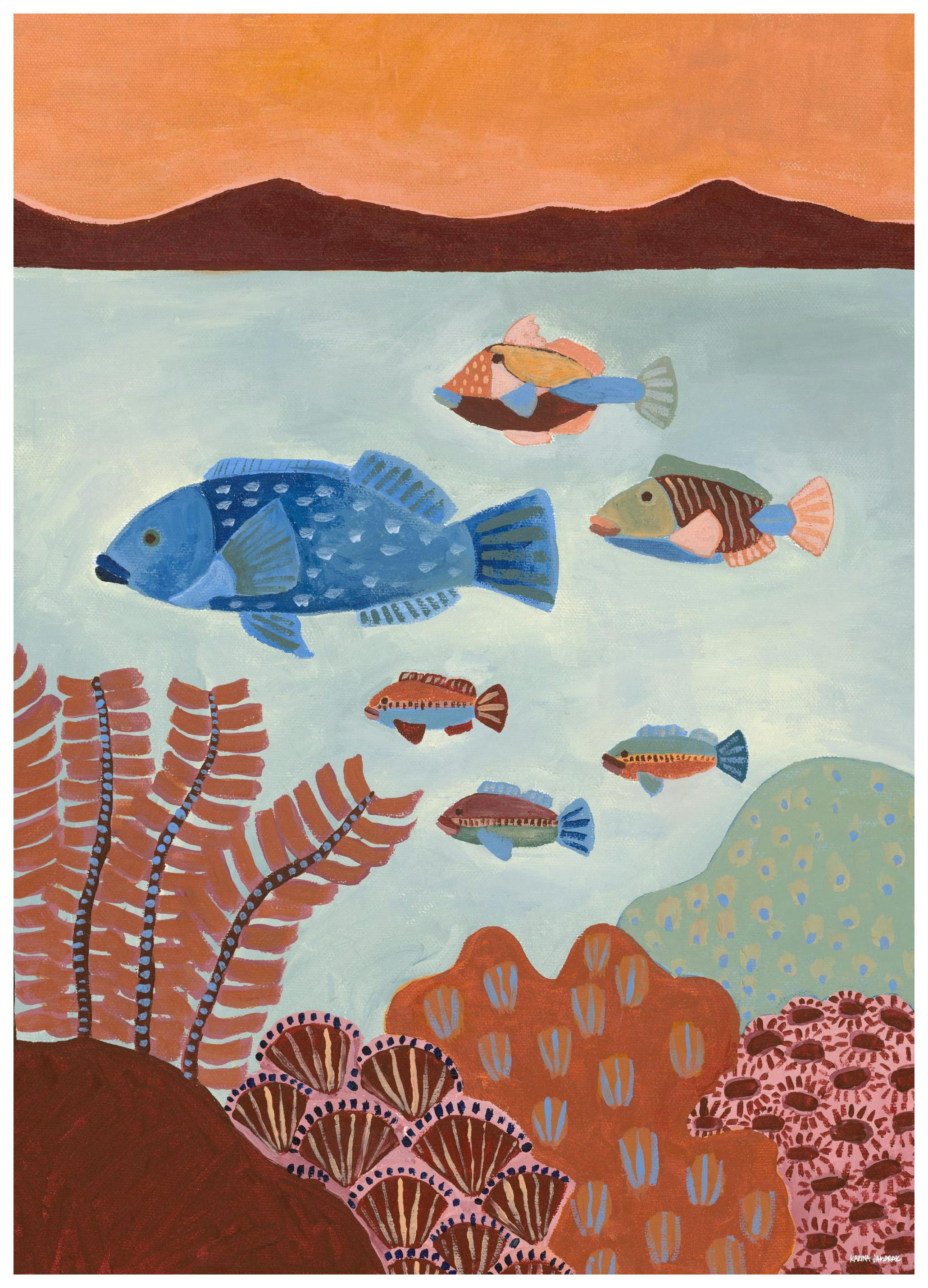 Karina Jambrak - A Swim in the Ocean Affiche (30x40 cm) - Karina Jambrak