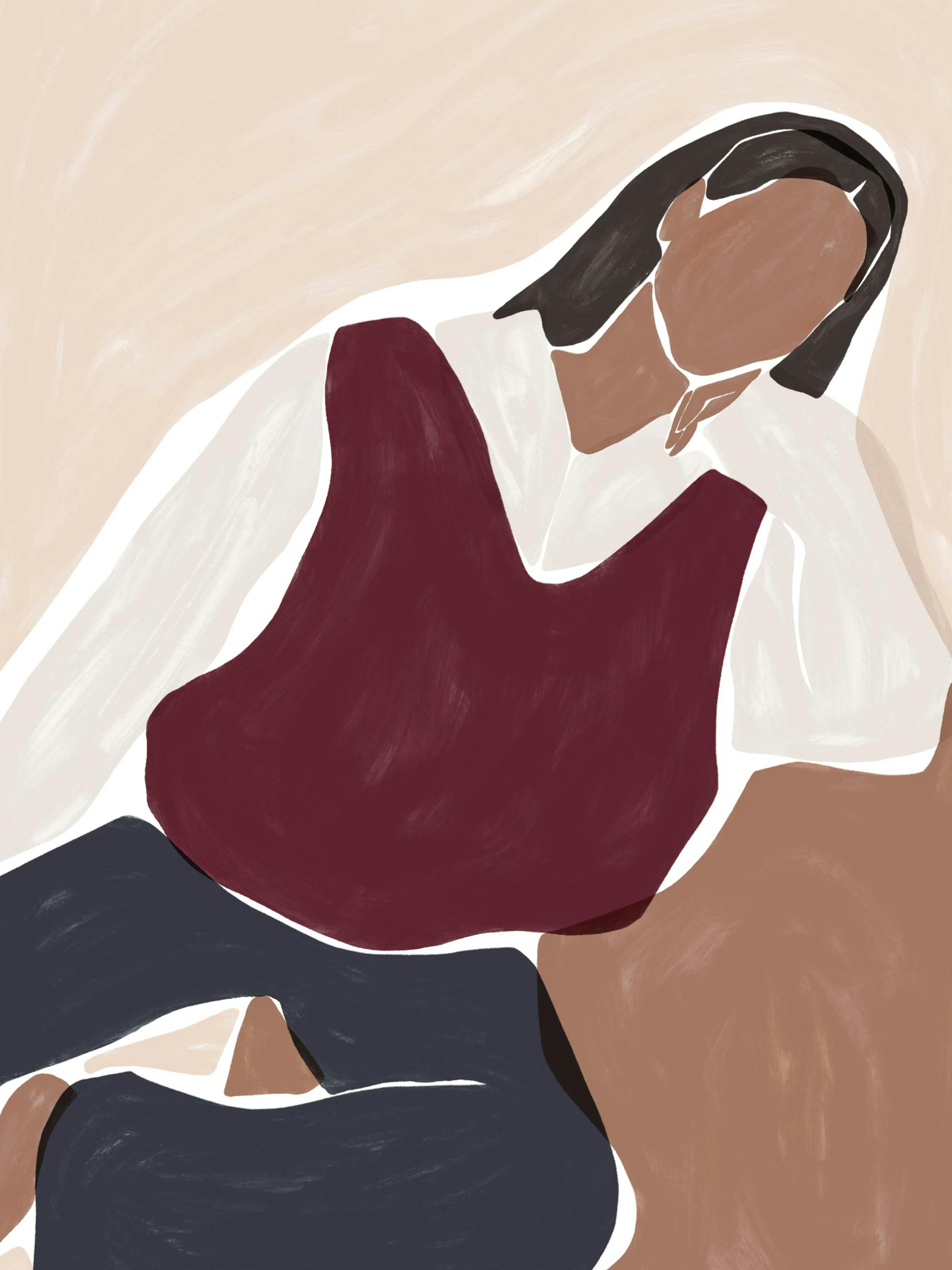 Ivy Green - Contemplating Illustration Print
