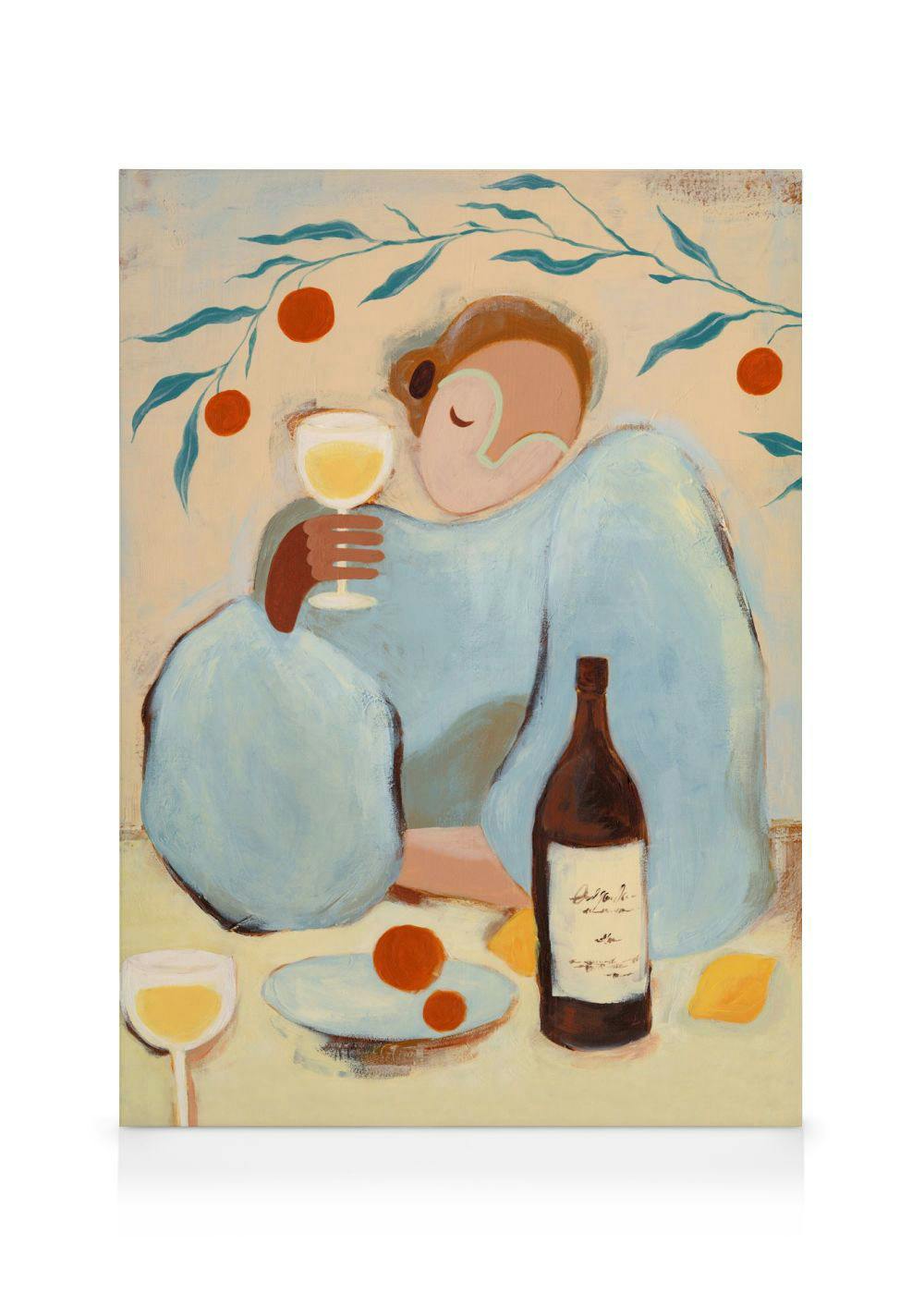 Sips and Citrus Kanvaasi (100x140 cm - Puukehys Tammi)  Maalaukset