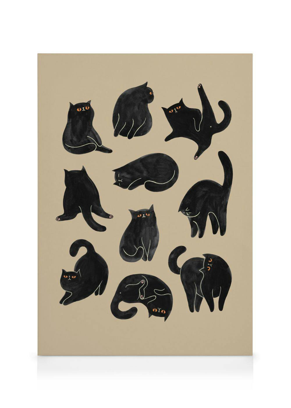 Canvas Schilderijen Kitty Yoga Canvas (50x70 cm - Fotolijst Eiken)