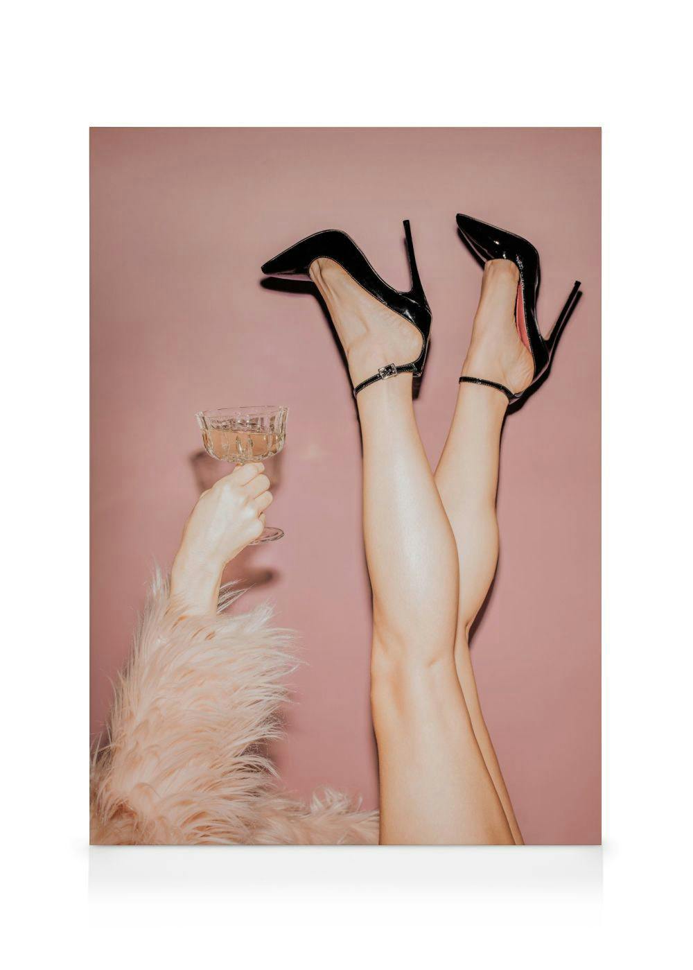 Upside Down Cheers Canvas (50x70 cm - Fotokaders zwart)